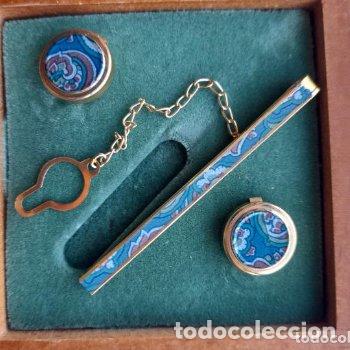 Vintage: Conjunto de Gemelos y Pasador de Corbata + Estuche de madera. - Foto 2