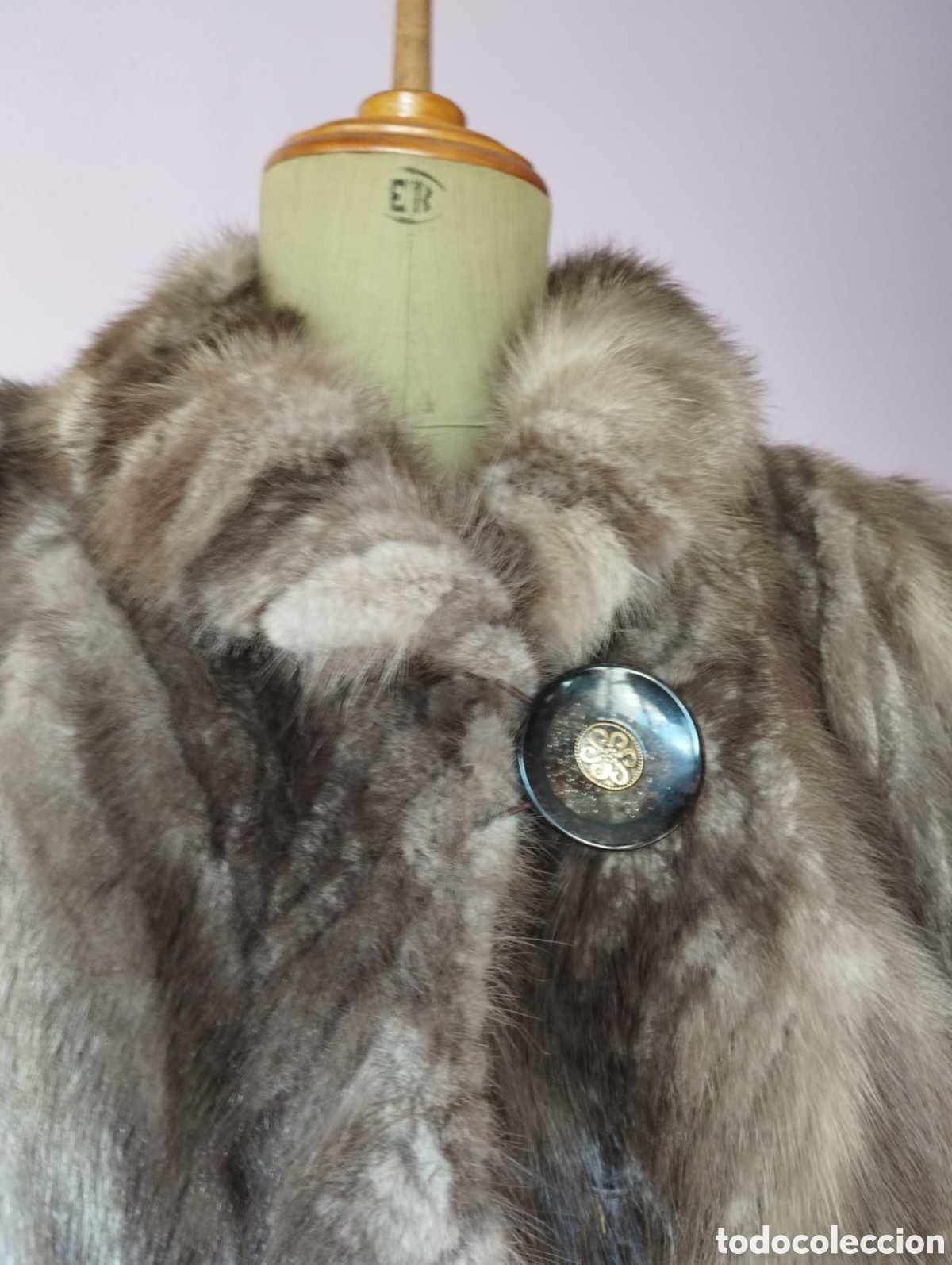 Vintage: Abrigo bison gris topo elegante - Foto 4