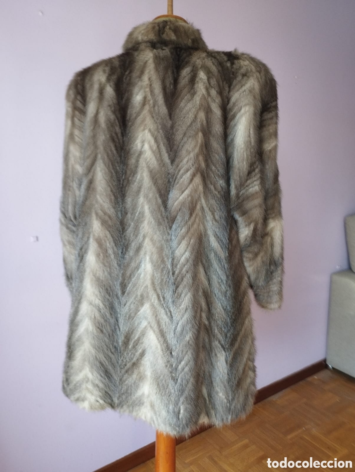 Vintage: Abrigo bison gris topo elegante - Foto 6