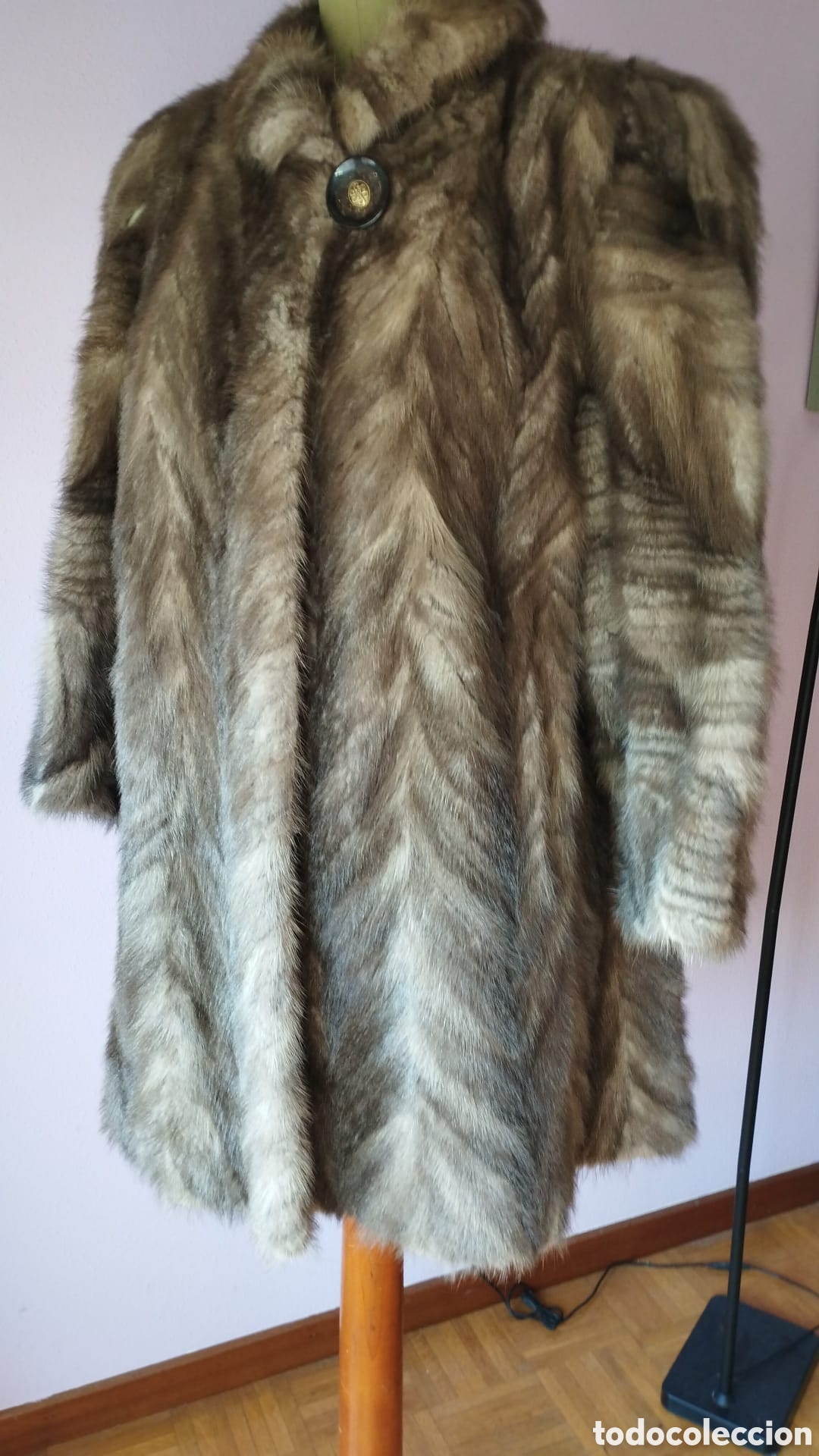 Vintage: Abrigo bison gris topo elegante - Foto 8