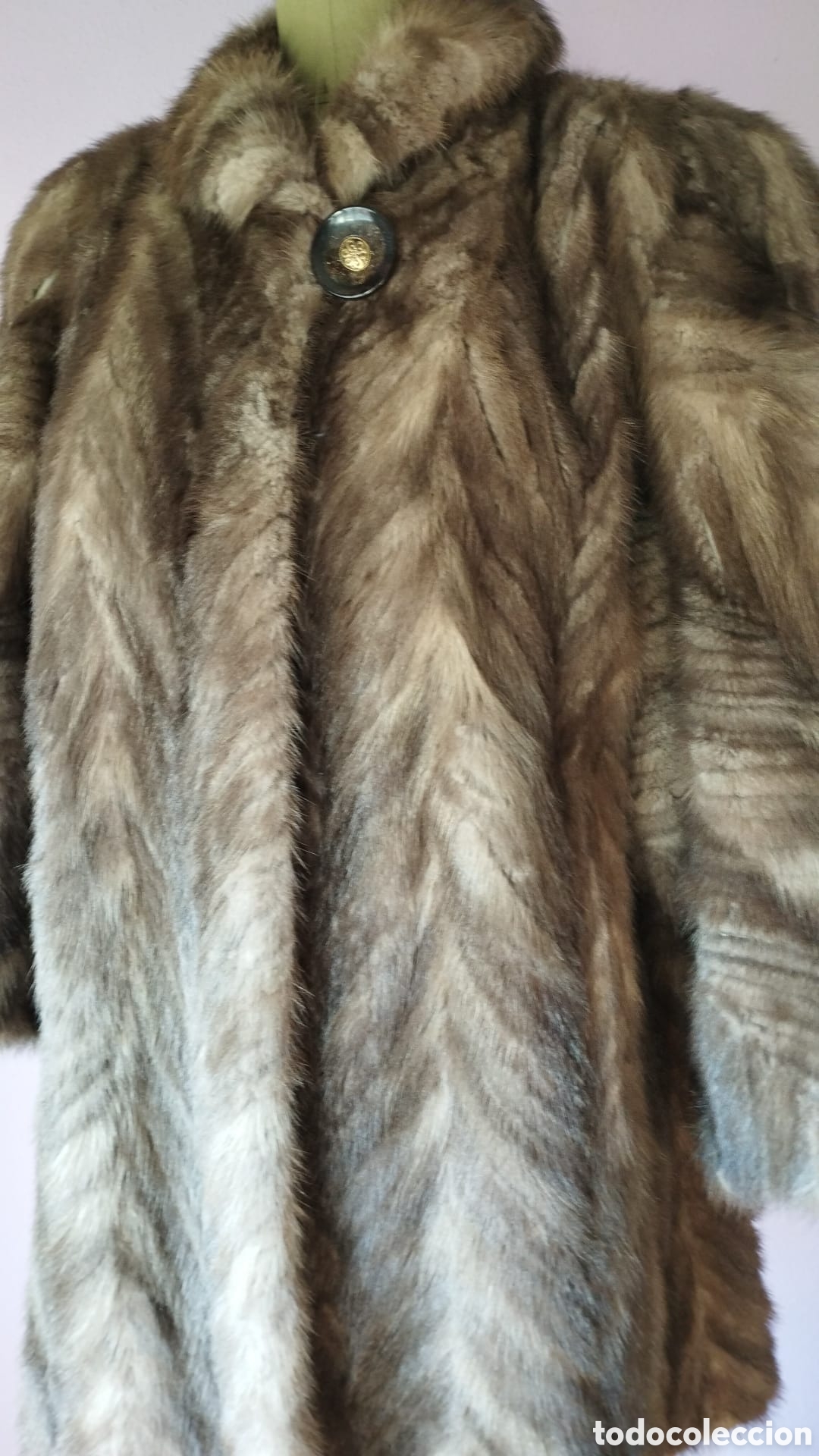 Vintage: Abrigo bison gris topo elegante - Foto 9