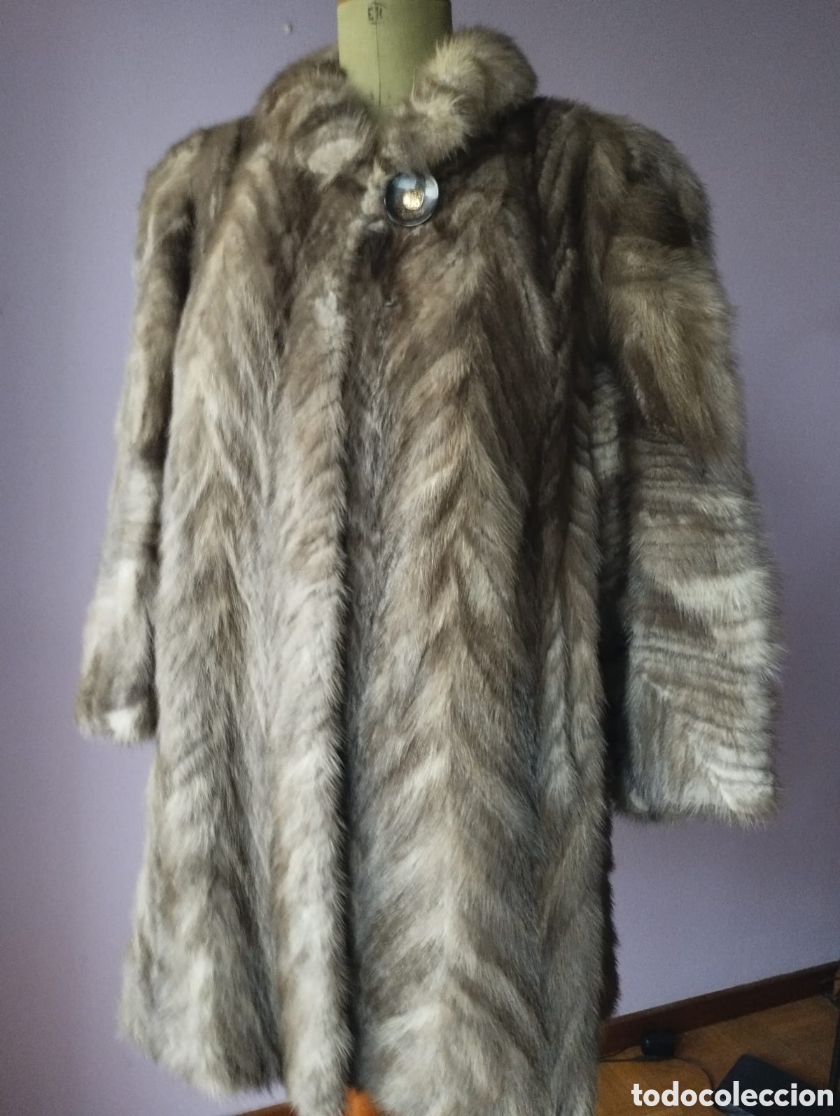 Vintage: Abrigo bison gris topo elegante - Foto 10