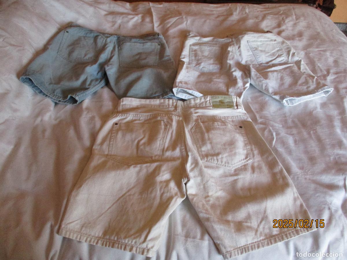 Vintage: 3 pantalones cortos tejanos - Foto 2