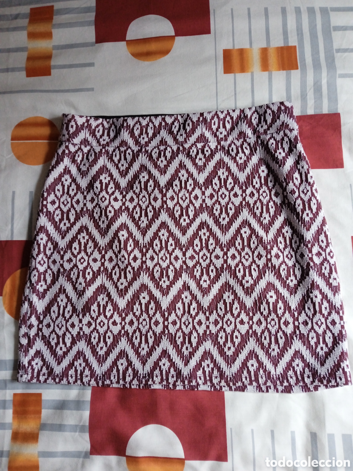Vintage: Falda Mujer Esmara Talla L granate y blanco - Foto 1