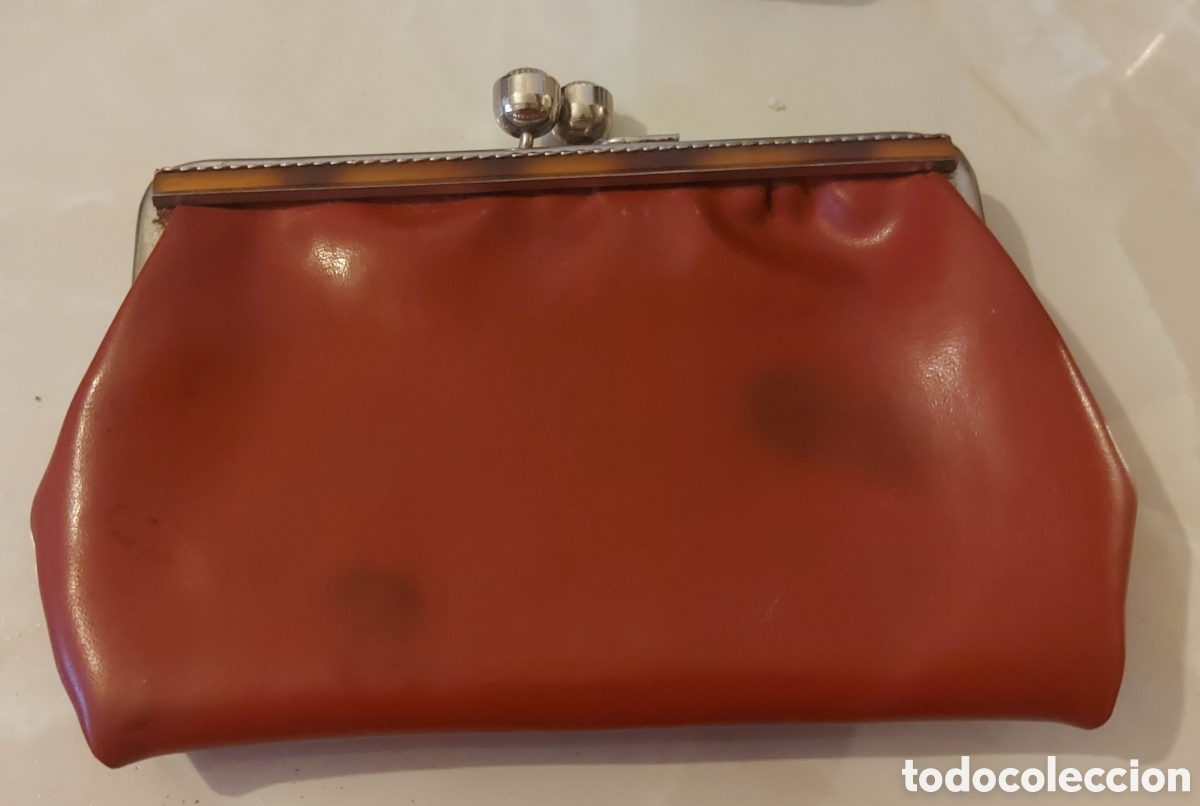 Vintage: Monedero rojo de clip a&ntilde;os 80 - Foto 2