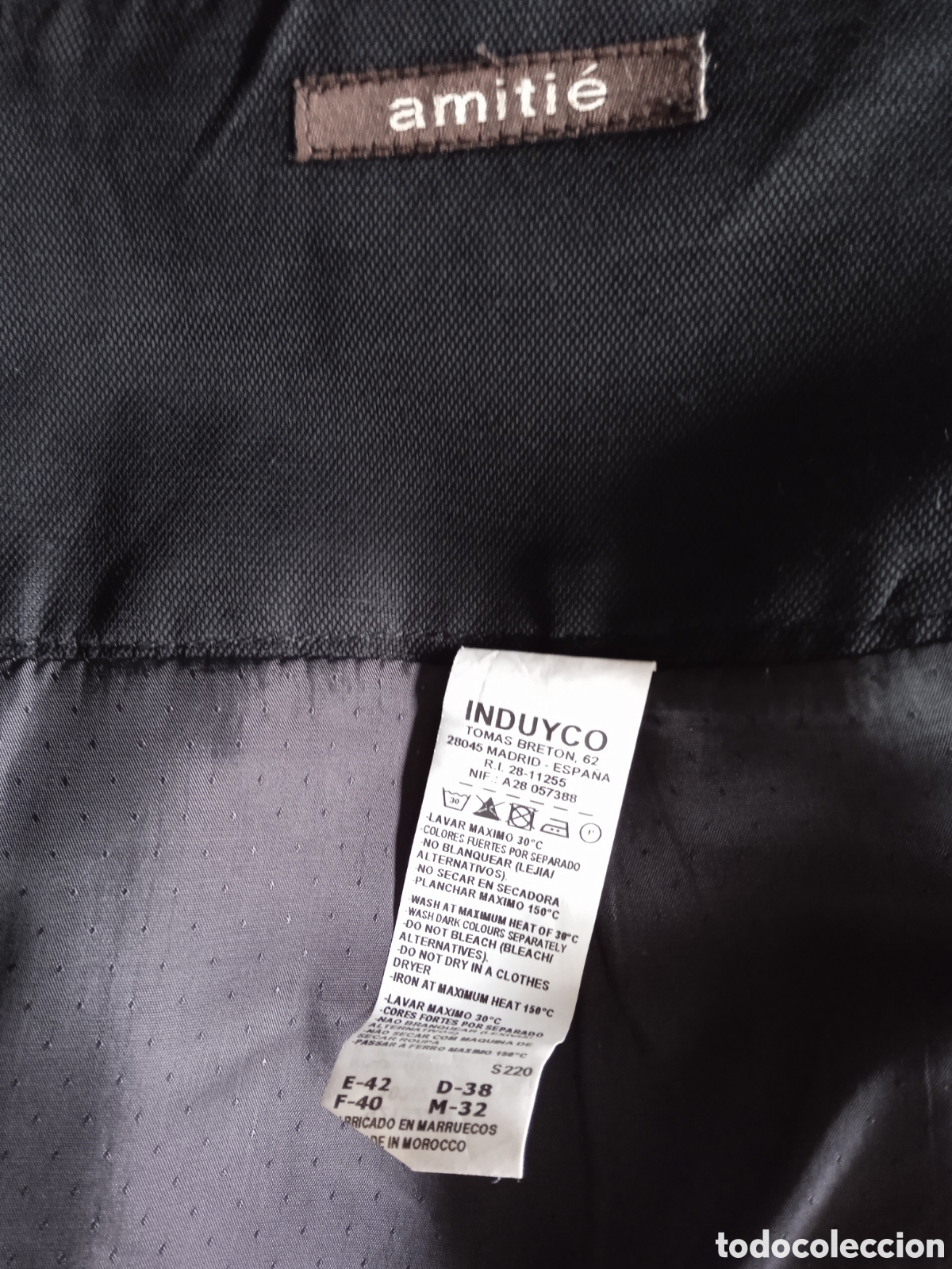 Vintage: Falda Mujer negra ,T 42 .AMITIE. - Foto 7