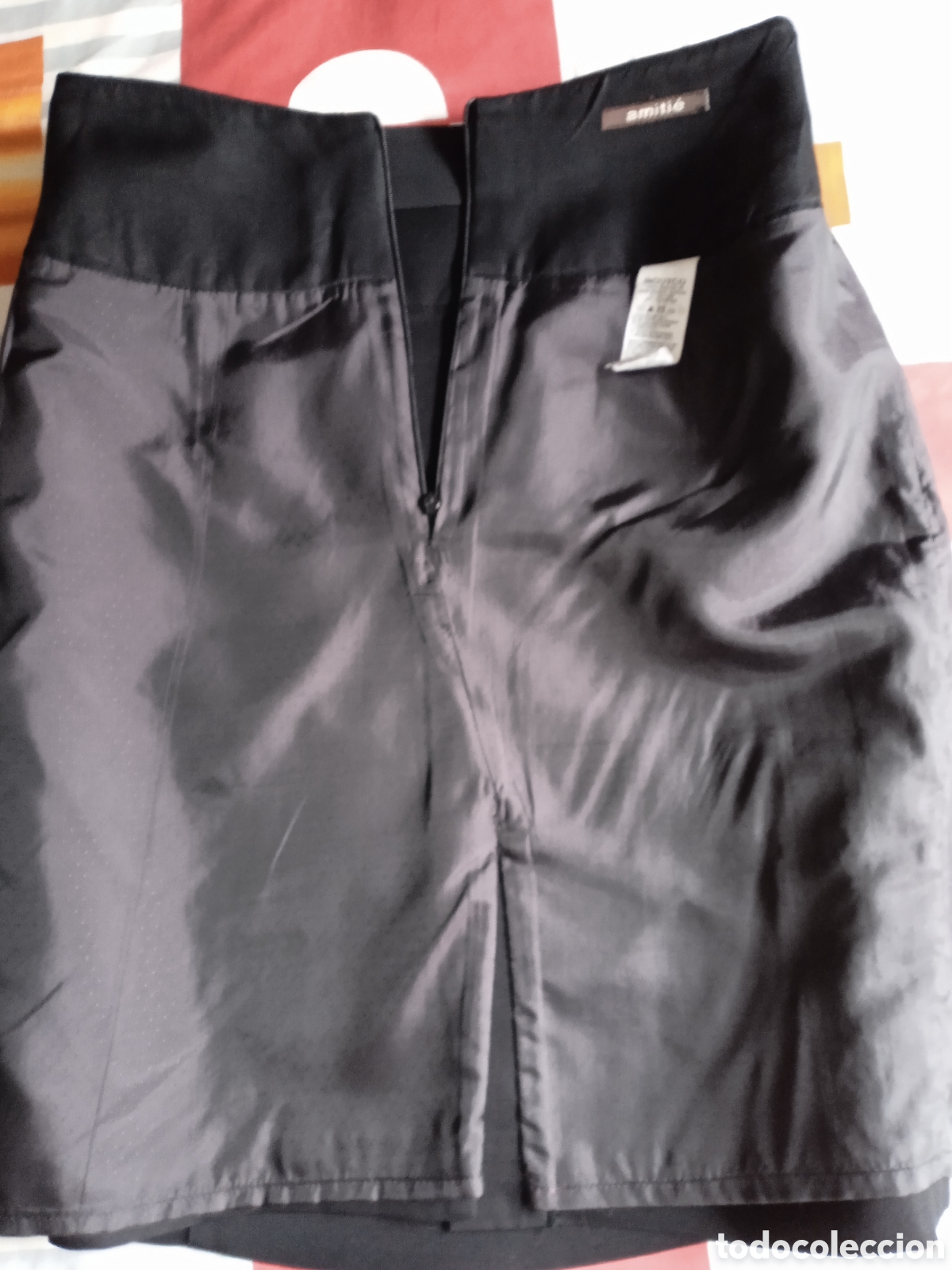 Vintage: Falda Mujer negra ,T 42 .AMITIE. - Foto 8