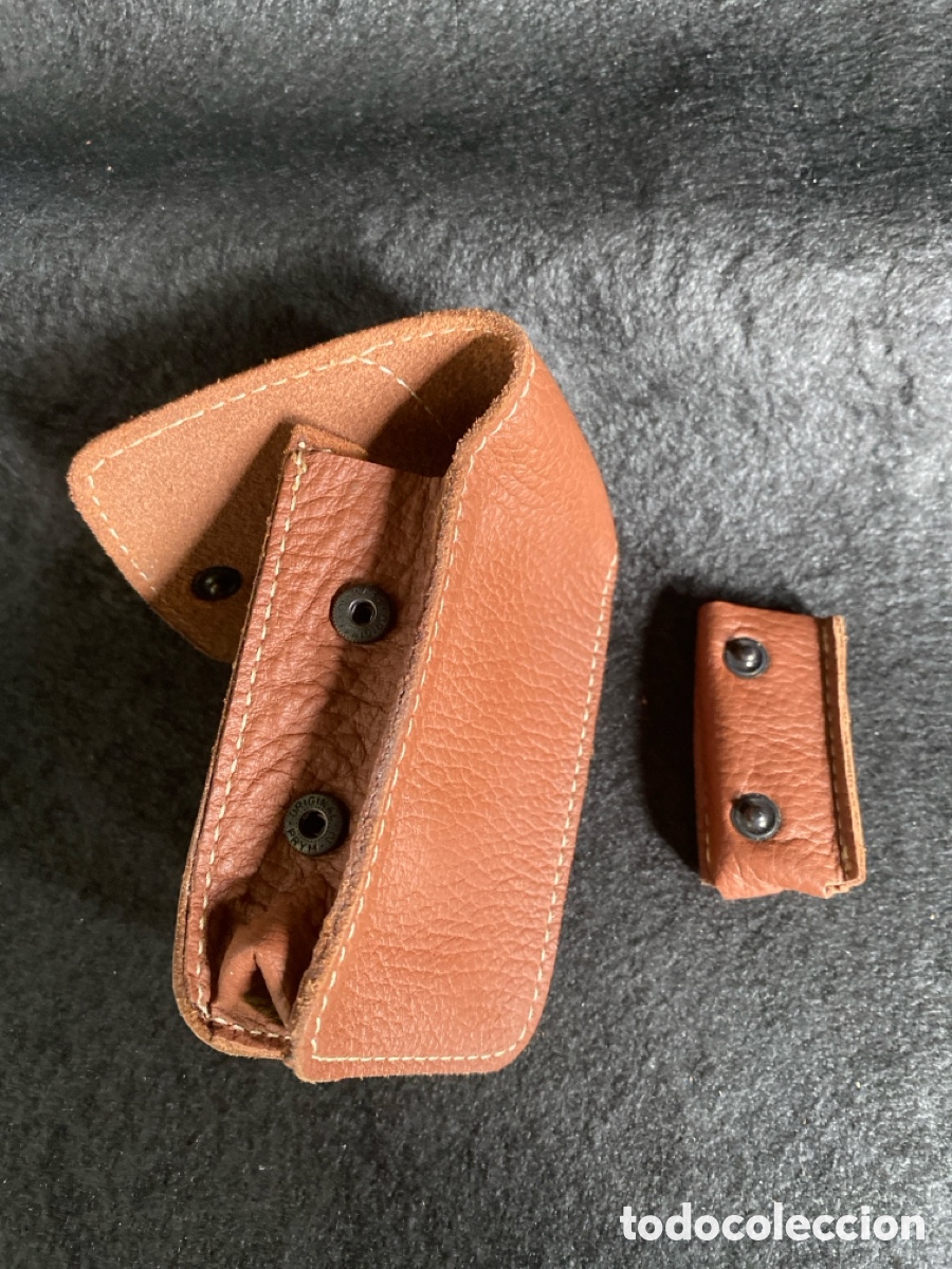 Vintage: Pitillera de piel con mechero - Foto 2