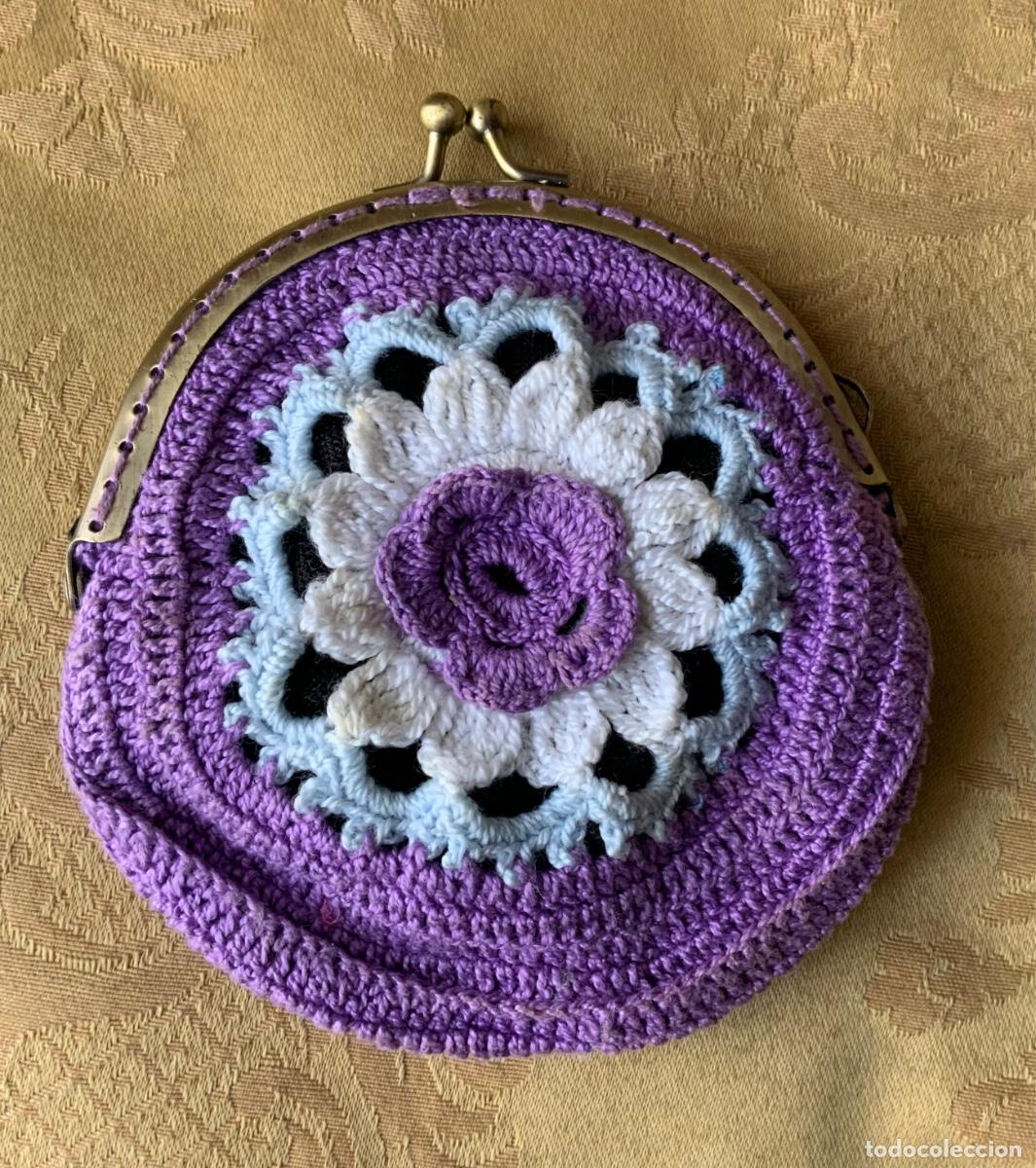 Vintage: MONEDERO GANCHILLO FLOR - Foto 3