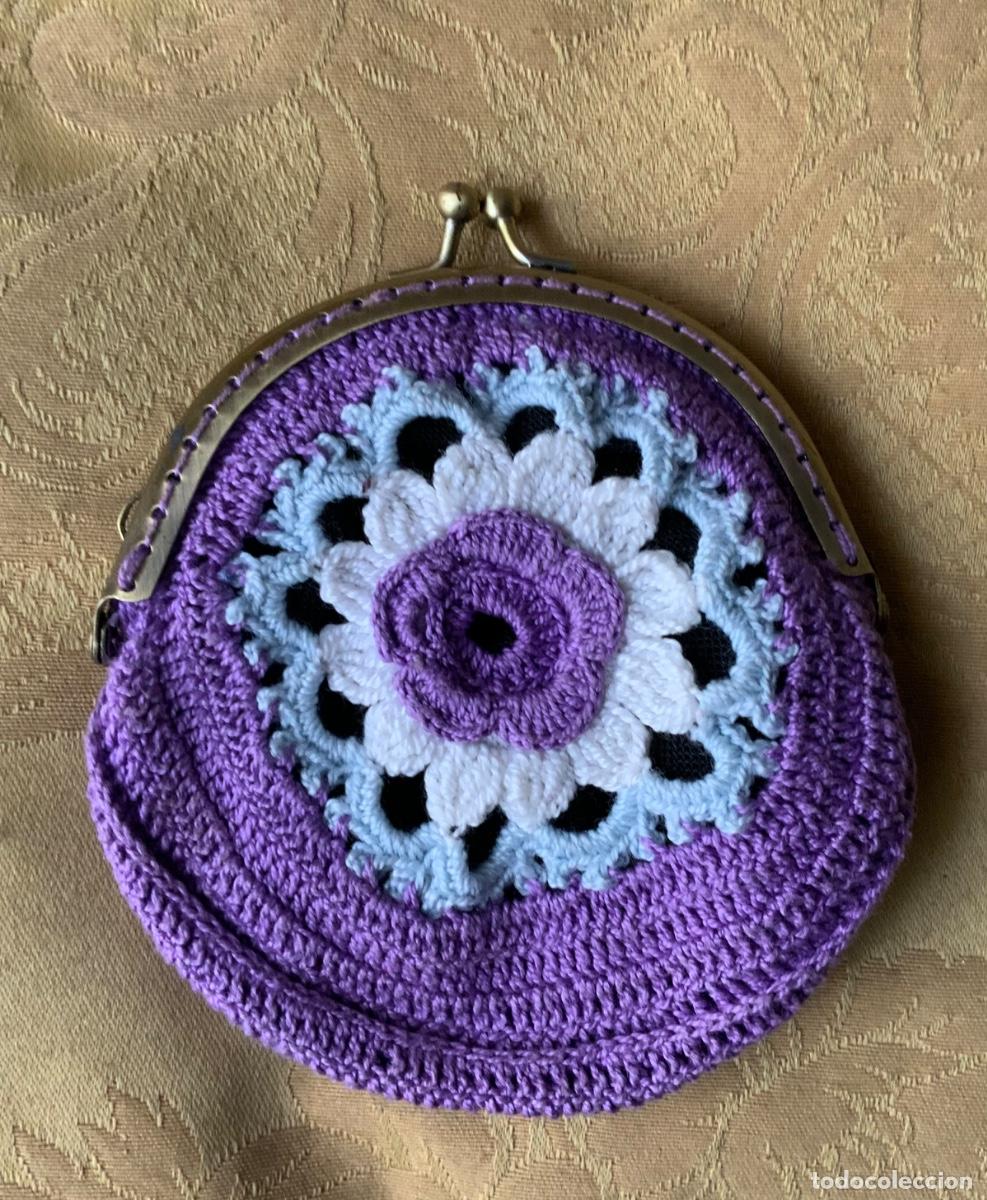 Vintage: MONEDERO GANCHILLO FLOR - Foto 7
