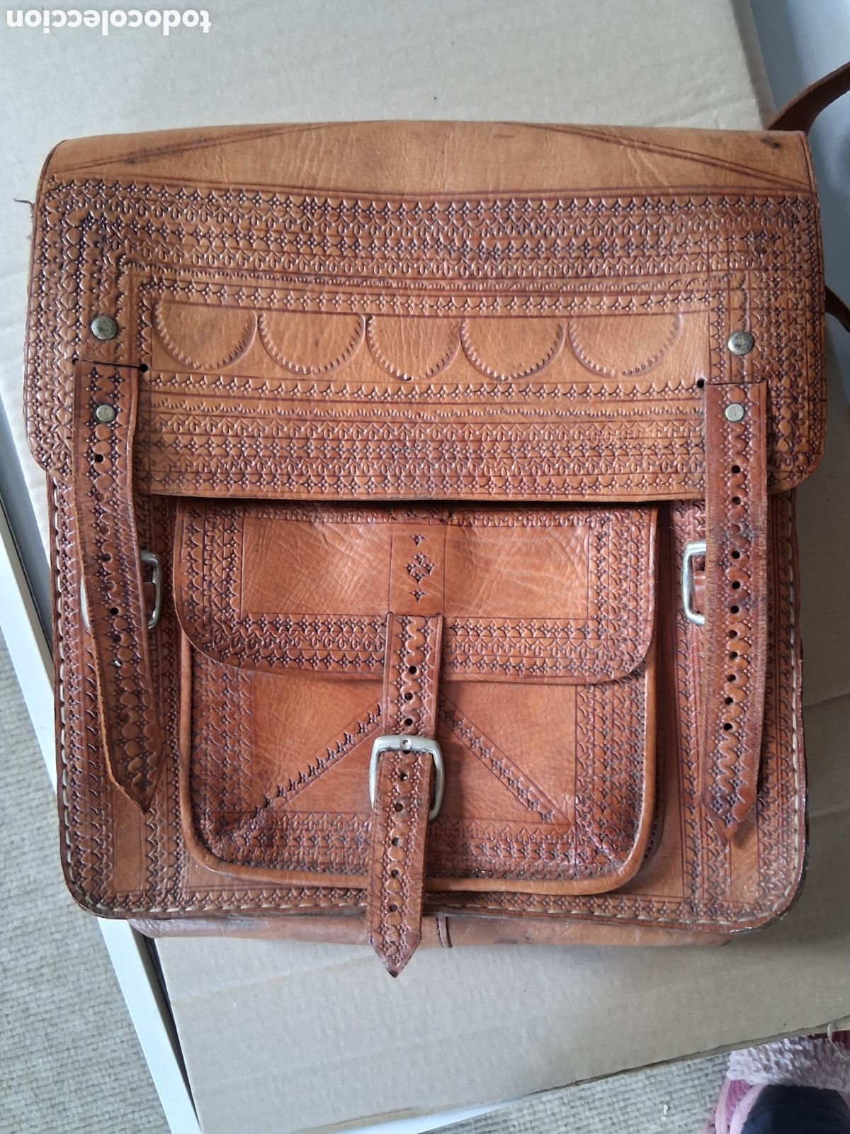 Vintage: Bolso de cuero repujado - Foto 3