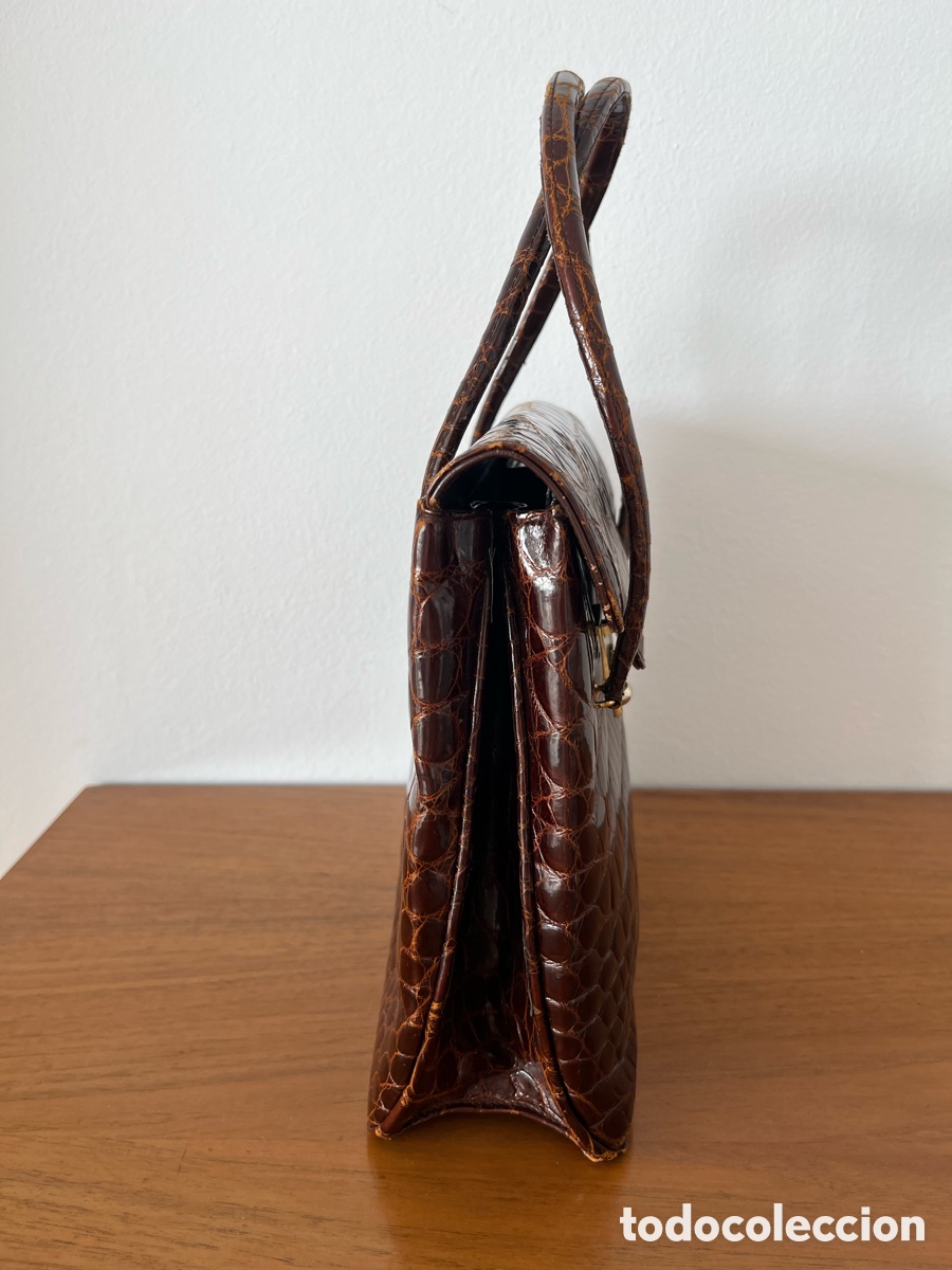 Vintage: Bolso cuero charol s&iacute;mil cocodrilo - Foto 2