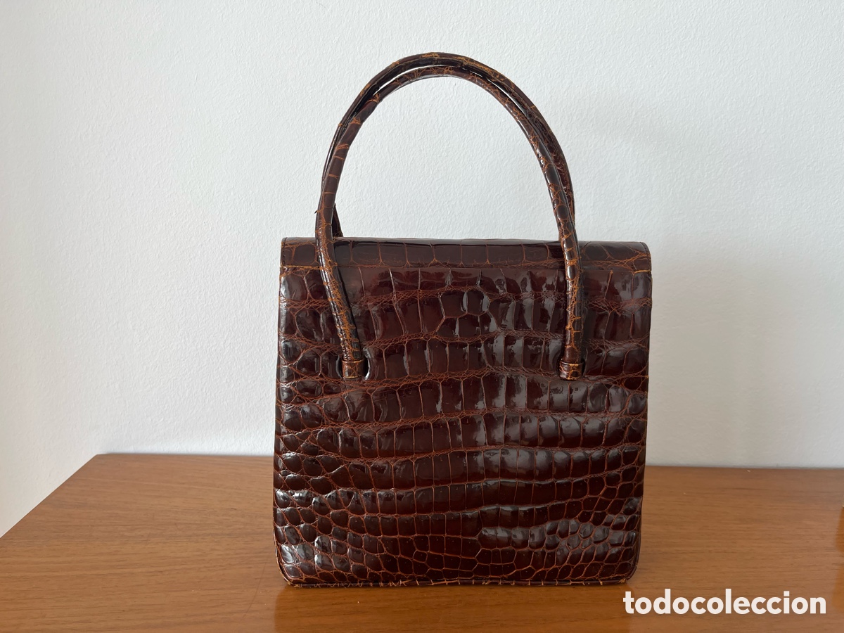 Vintage: Bolso cuero charol s&iacute;mil cocodrilo - Foto 3