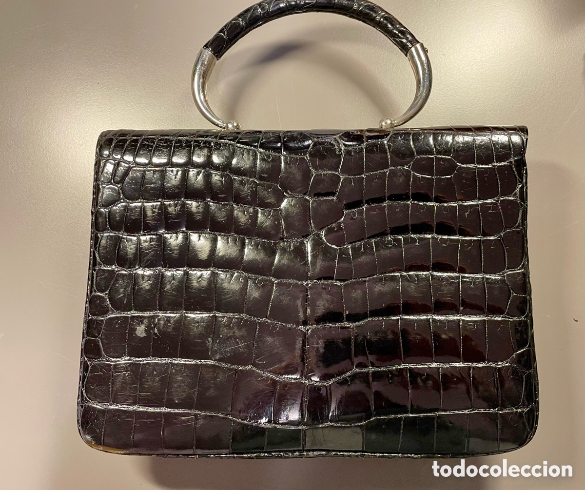 Vintage: Bolso s&iacute;mil cocodrilo con monedero de conjunto - Foto 3