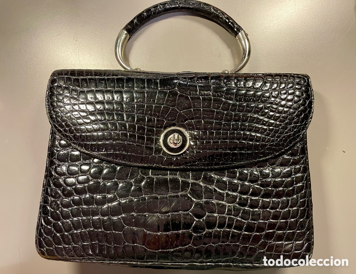 Vintage: Bolso s&iacute;mil cocodrilo con monedero de conjunto - Foto 1