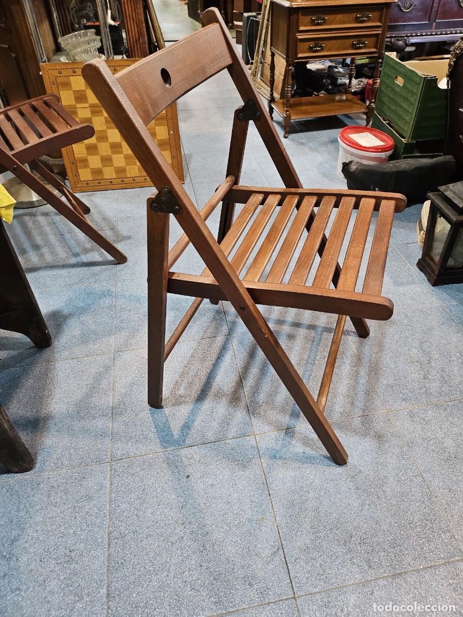 Vintage: silla pegable de madera - Foto 1