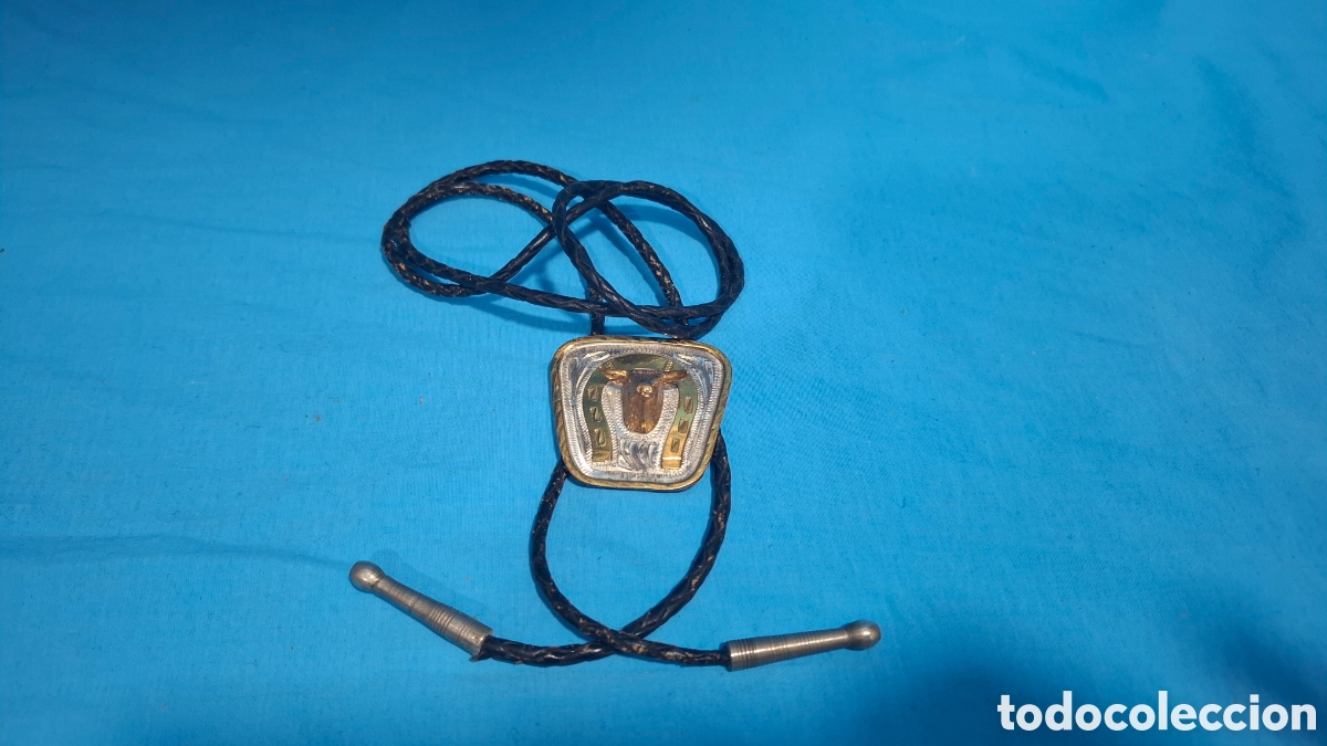 Vintage: CORBAT&Iacute;N CORBATA DE BOLO - EMBLEMA TORO EN METAL - Foto 8