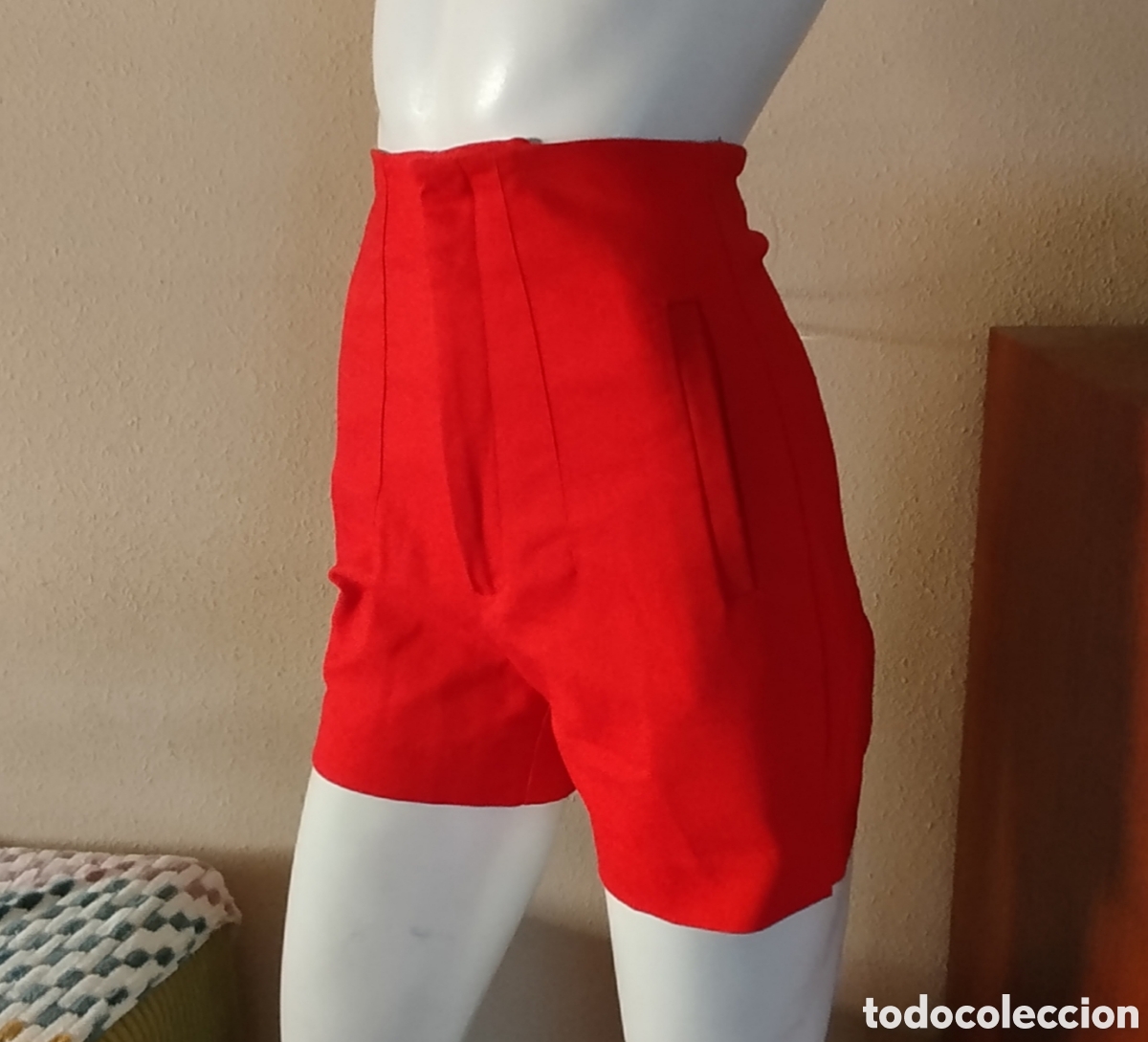 Vintage: Pantal&oacute;n short rojo verano - Foto 2