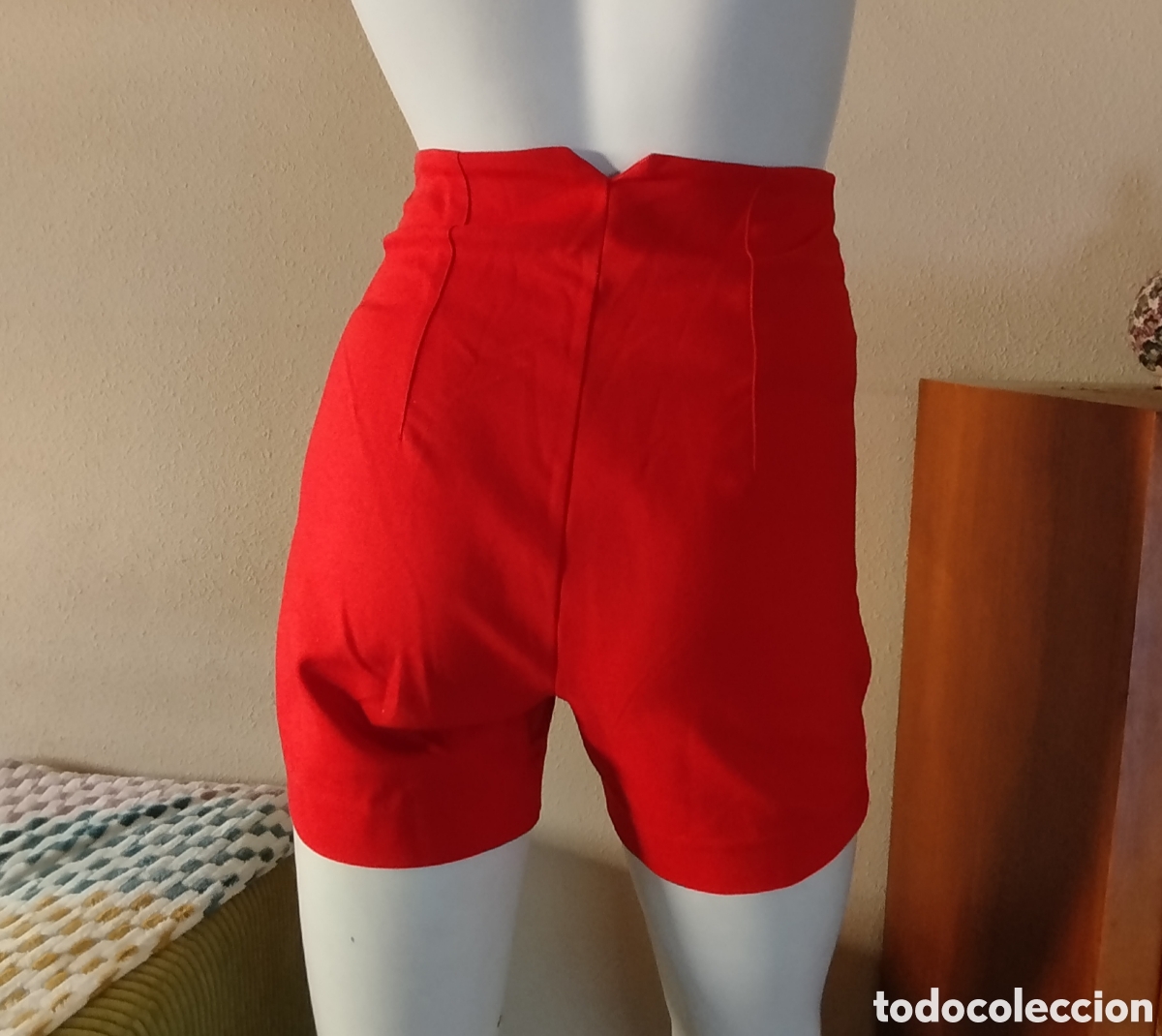 Vintage: Pantal&oacute;n short rojo verano - Foto 3