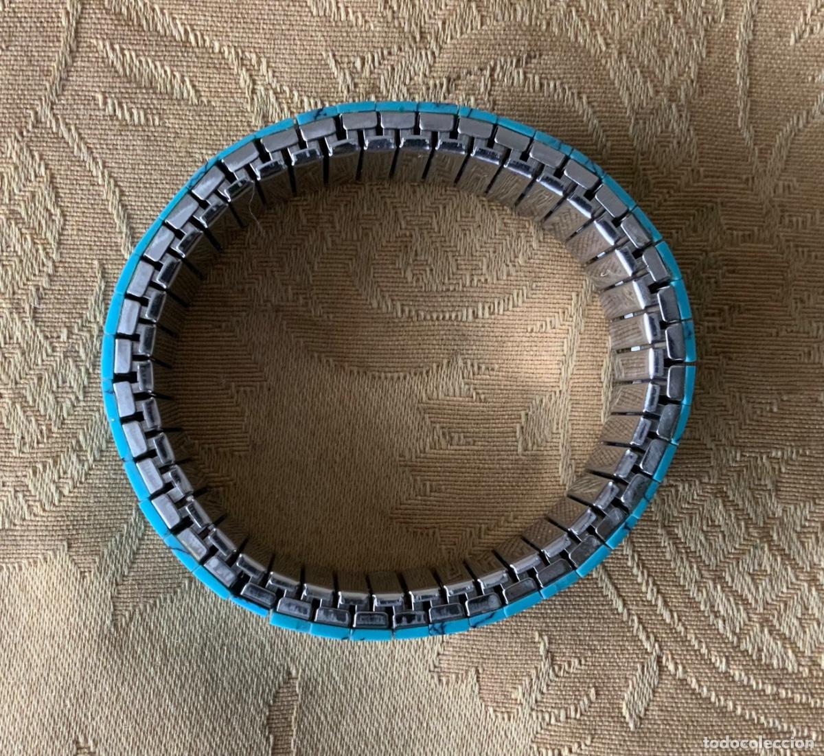 Vintage: PULSERA EXTENSIBLE A&Ntilde;O 80 TURQUESAS - Foto 4