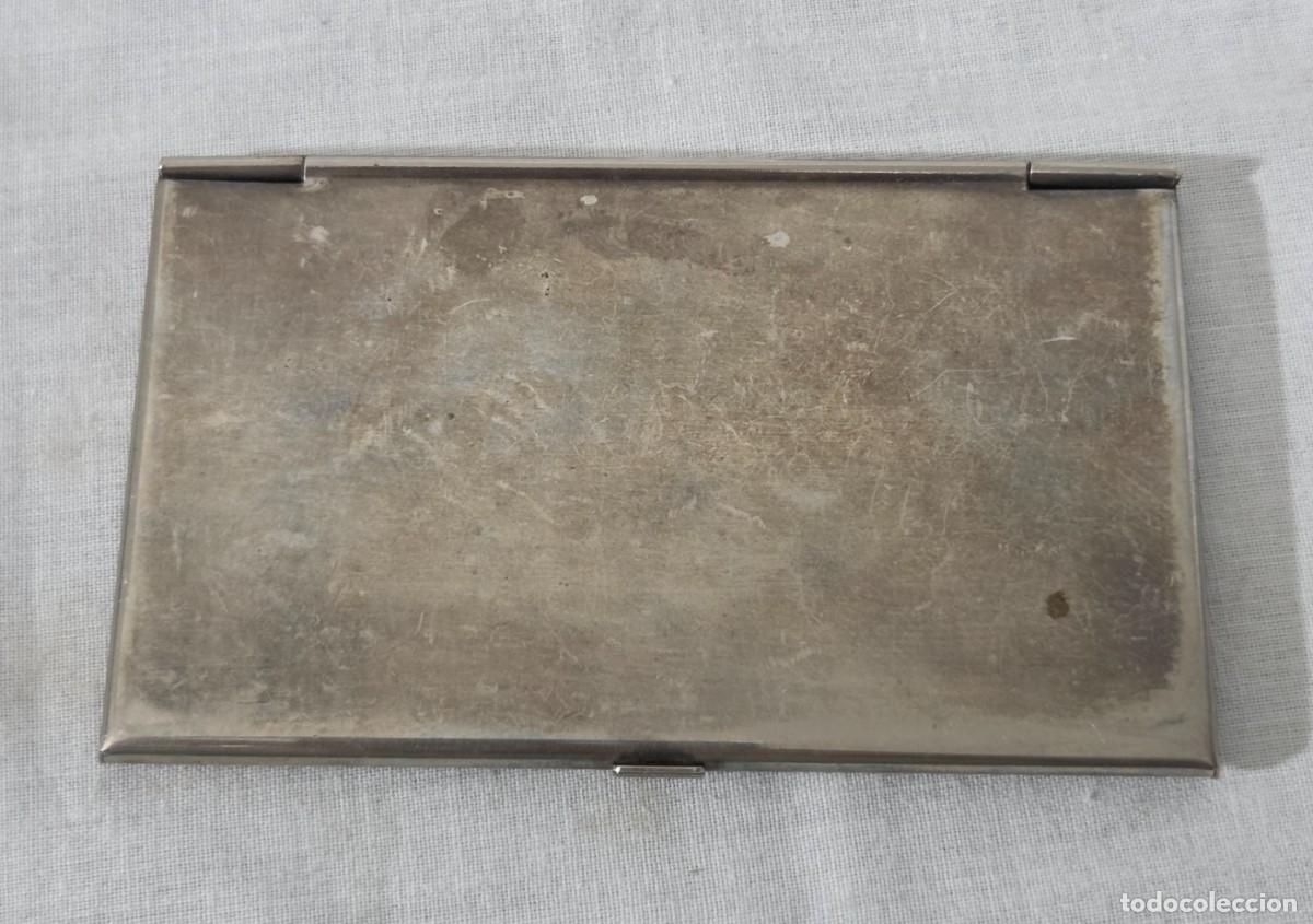 Vintage: Antiguo tarjetero de metal plateado - Foto 2