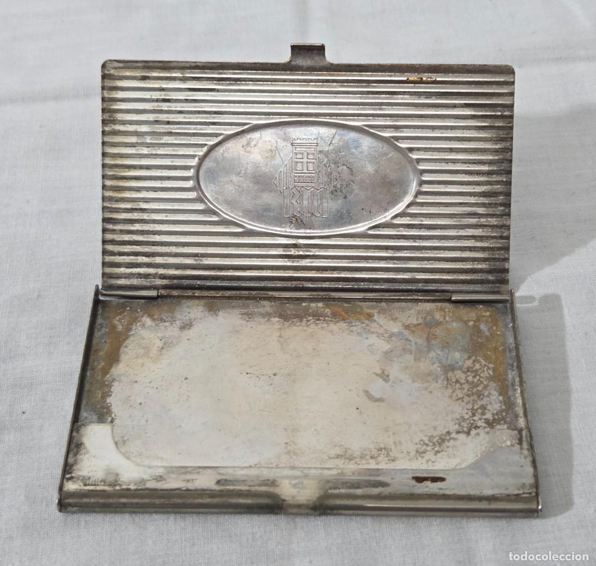 Vintage: Antiguo tarjetero de metal plateado - Foto 3