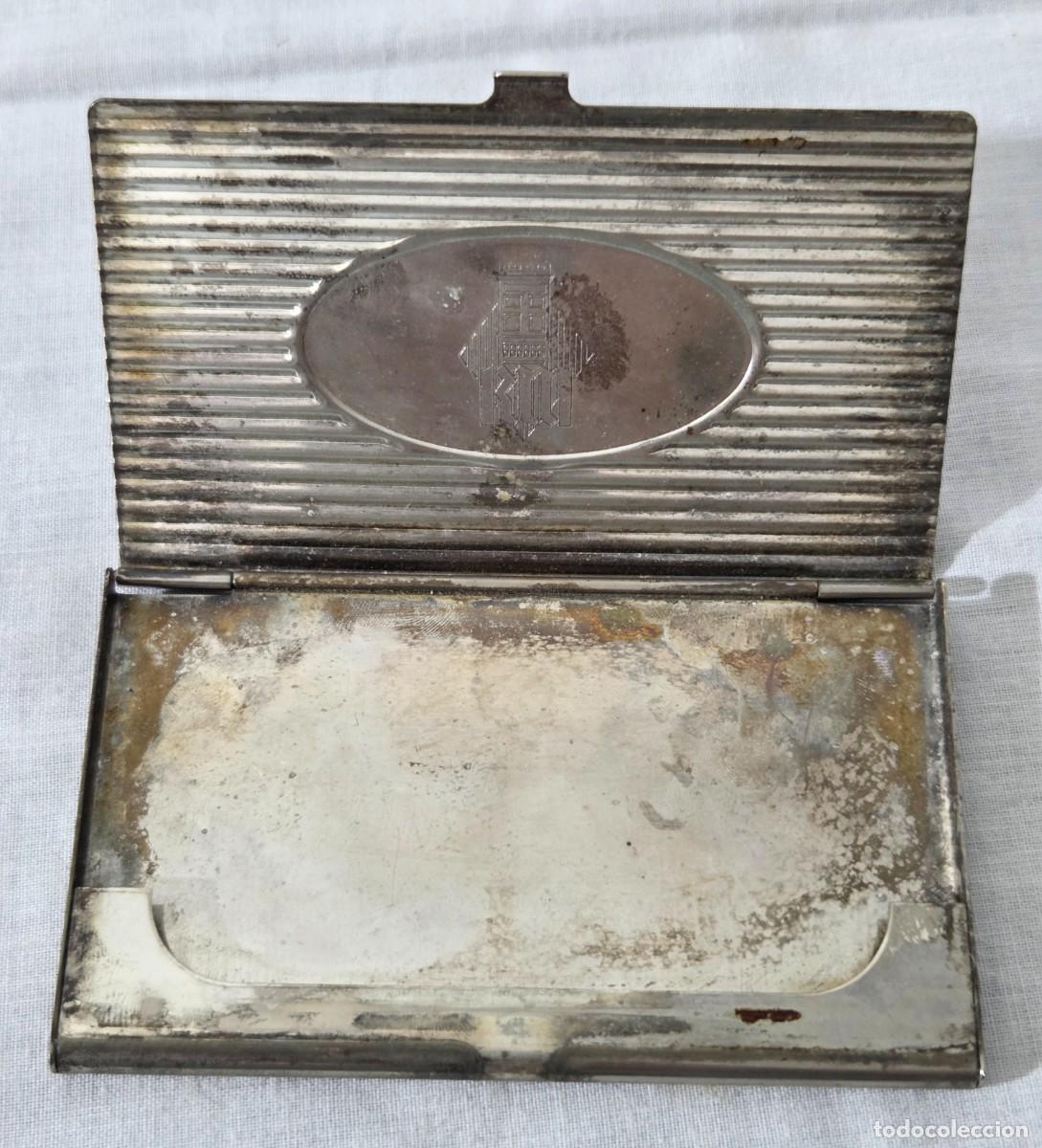 Vintage: Antiguo tarjetero de metal plateado - Foto 4