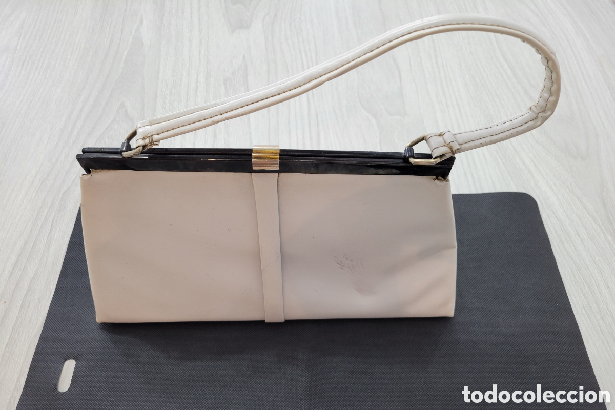 Vintage: Bolso blanco y gris perla vintage - Foto 1