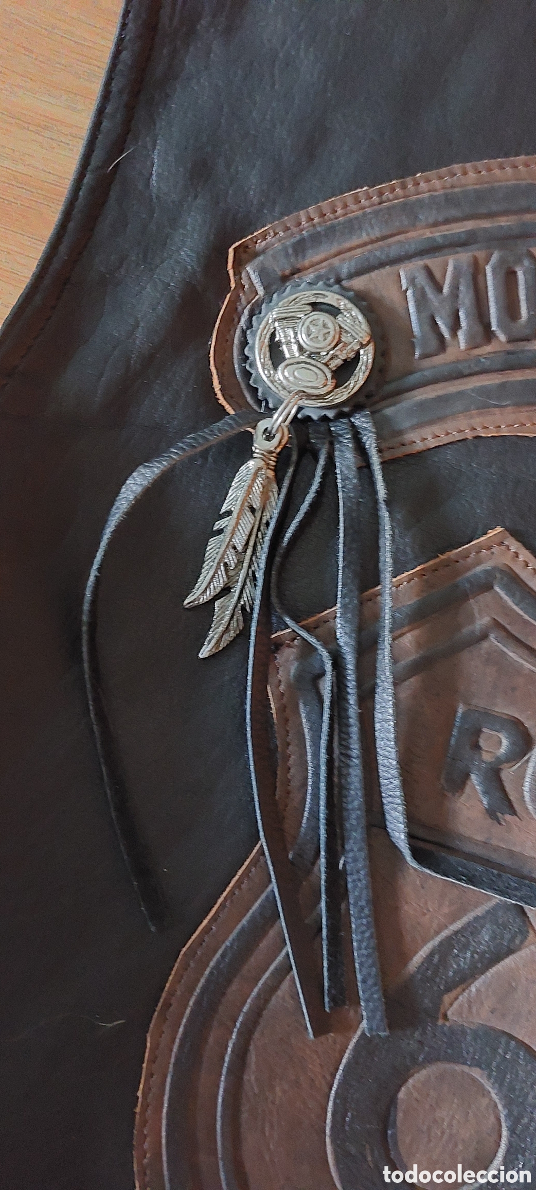 Vintage: CHALECO DE CUERO RUTA 66 - Foto 6