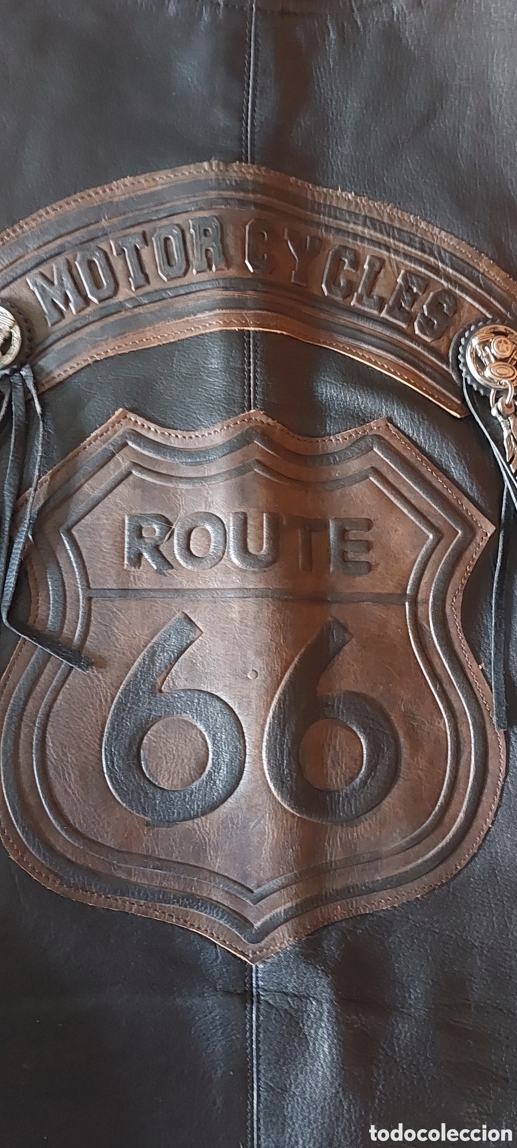 Vintage: CHALECO DE CUERO RUTA 66 - Foto 7