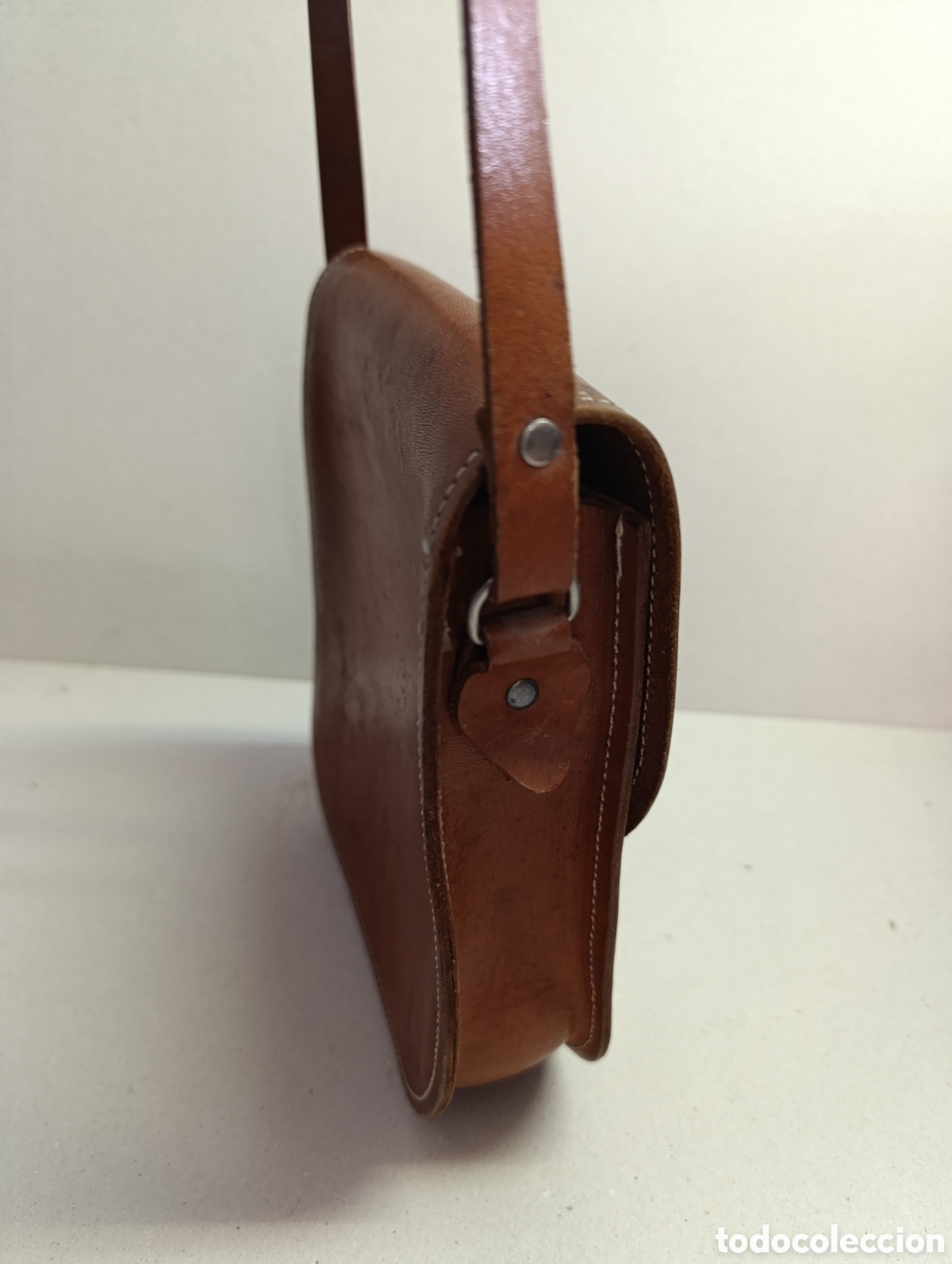 Vintage: BOLSO DE CUERO, ASA LARGA. - Foto 6