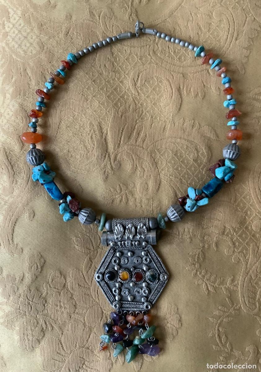 Vintage: COLLAR ETNICO TURQUESAS Y CUARZOS, DE INDIA - Foto 8