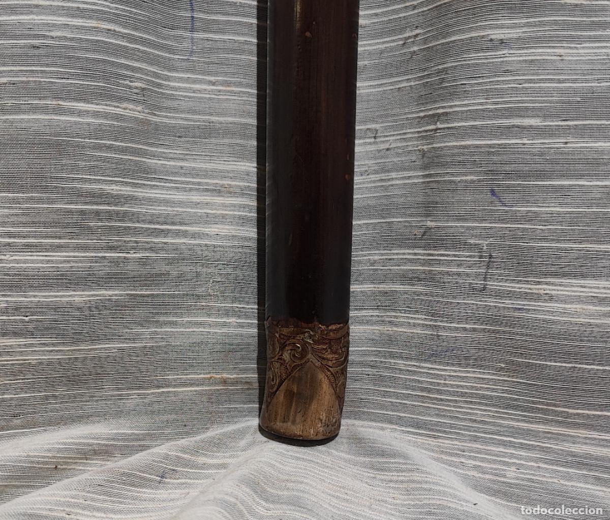 Vintage: ESPECTACULAR BASTON , PEZ DE BRONCE Y PLAQUE 18K - Foto 7