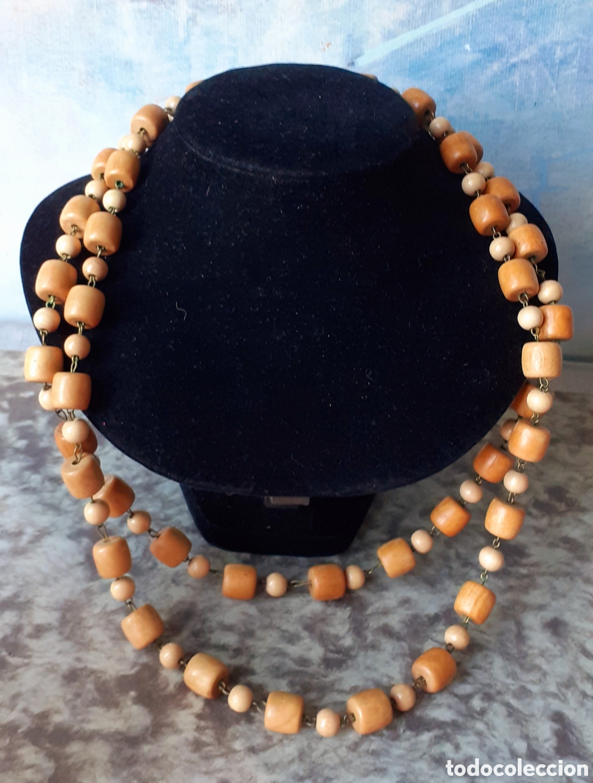 Vintage: Collar con cuentas en madera - vintage - Foto 1