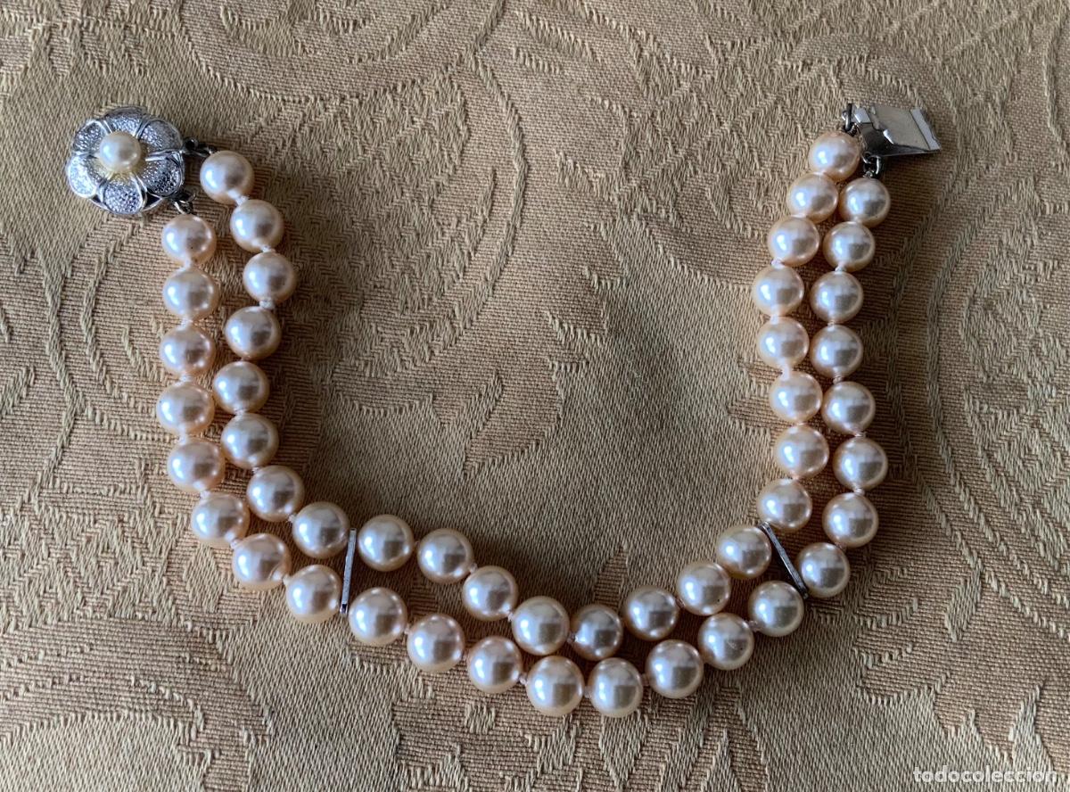 Vintage: PULSERA DE 2 VUELTAS PERLAS DE MALLORCA - Foto 1
