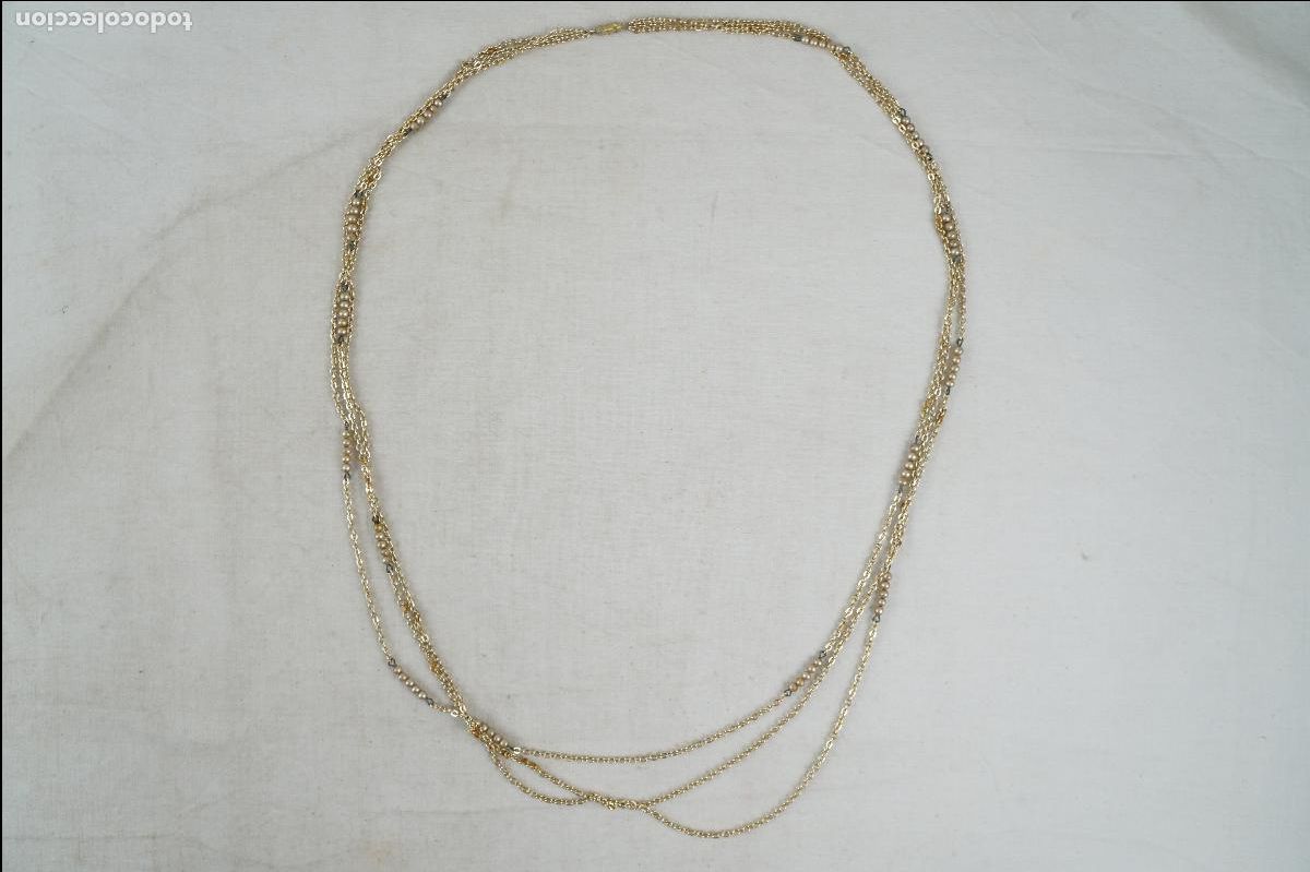 Vintage: colgante triple plateado con perlas - Foto 1