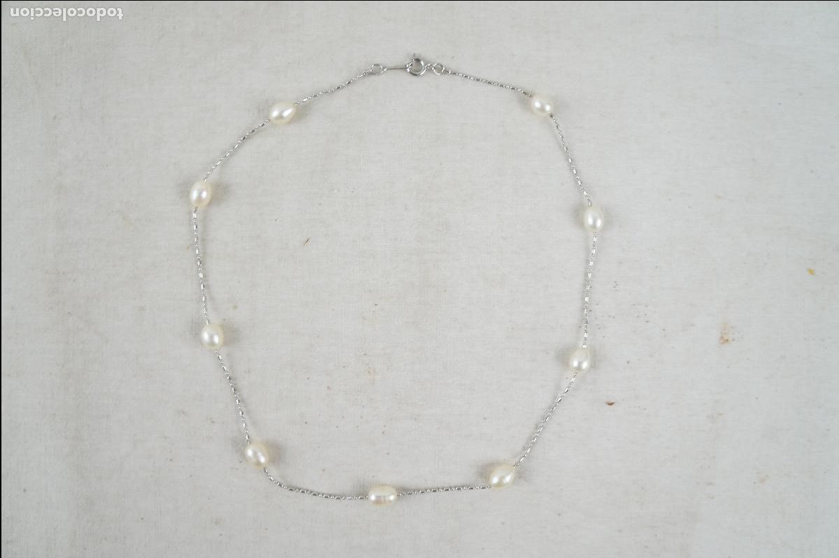 Vintage: colgante plateado con perlas - Foto 1