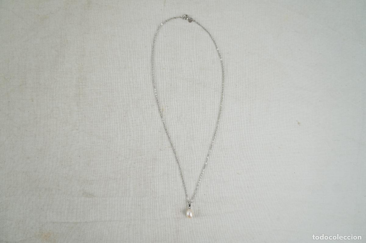 Vintage: colgante plateado con perla - Foto 1