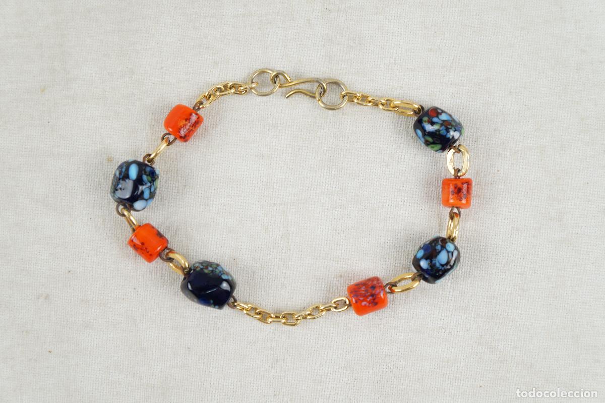 Vintage: Pulsera dorada con piedras - Foto 1