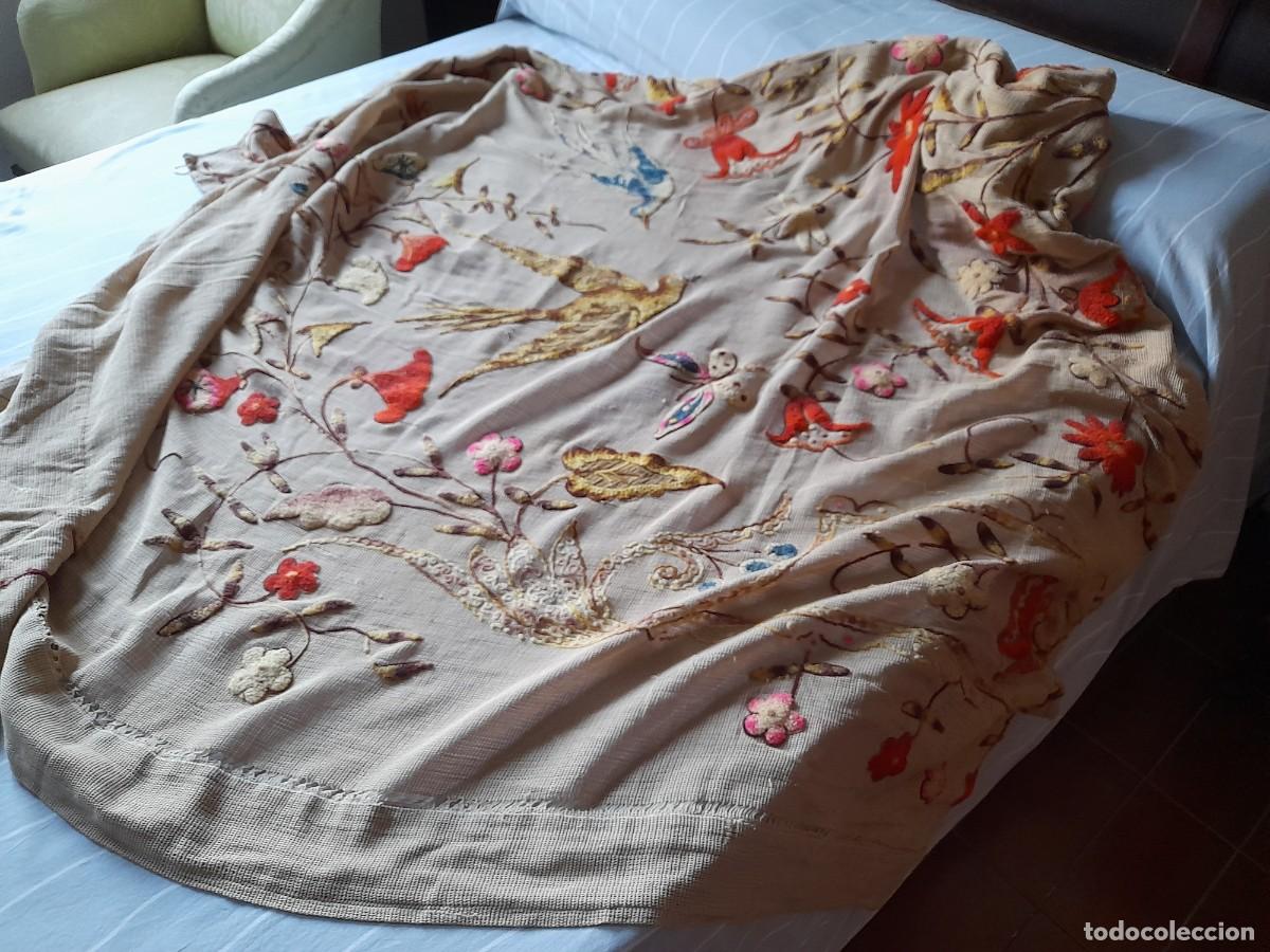 Vintage: MANTEL BORDADO BEIGE VINTAGE - Foto 6