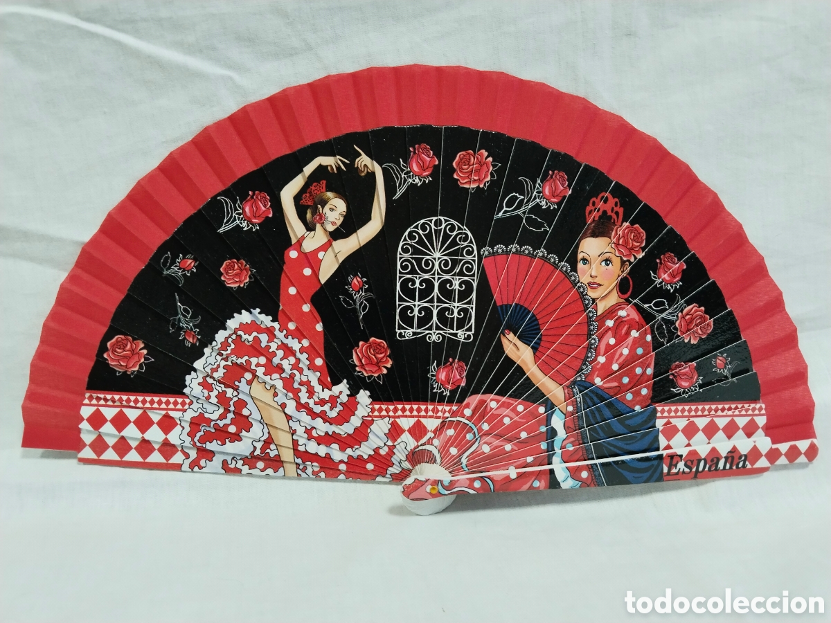 Vintage: Abanico de madera - Espa&ntilde;a folklore y flamenco - Foto 1