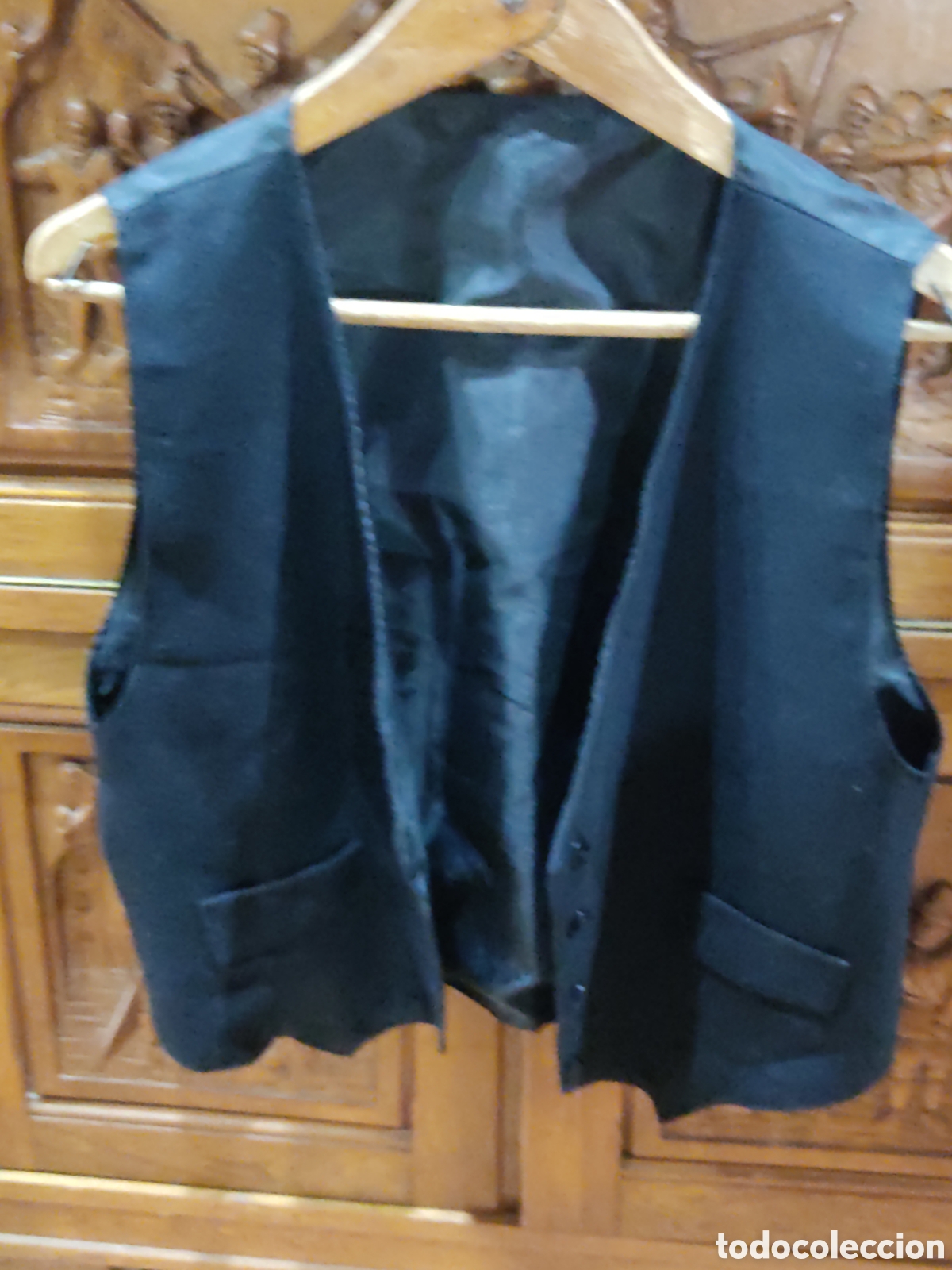 Vintage: Chaleco negro de Tergal,talla 44. - Foto 5