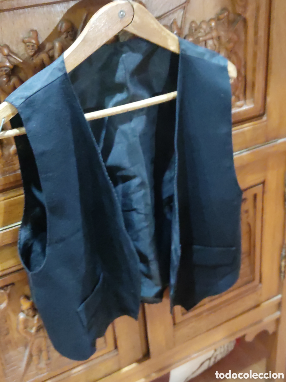 Vintage: Chaleco negro de Tergal,talla 44. - Foto 6