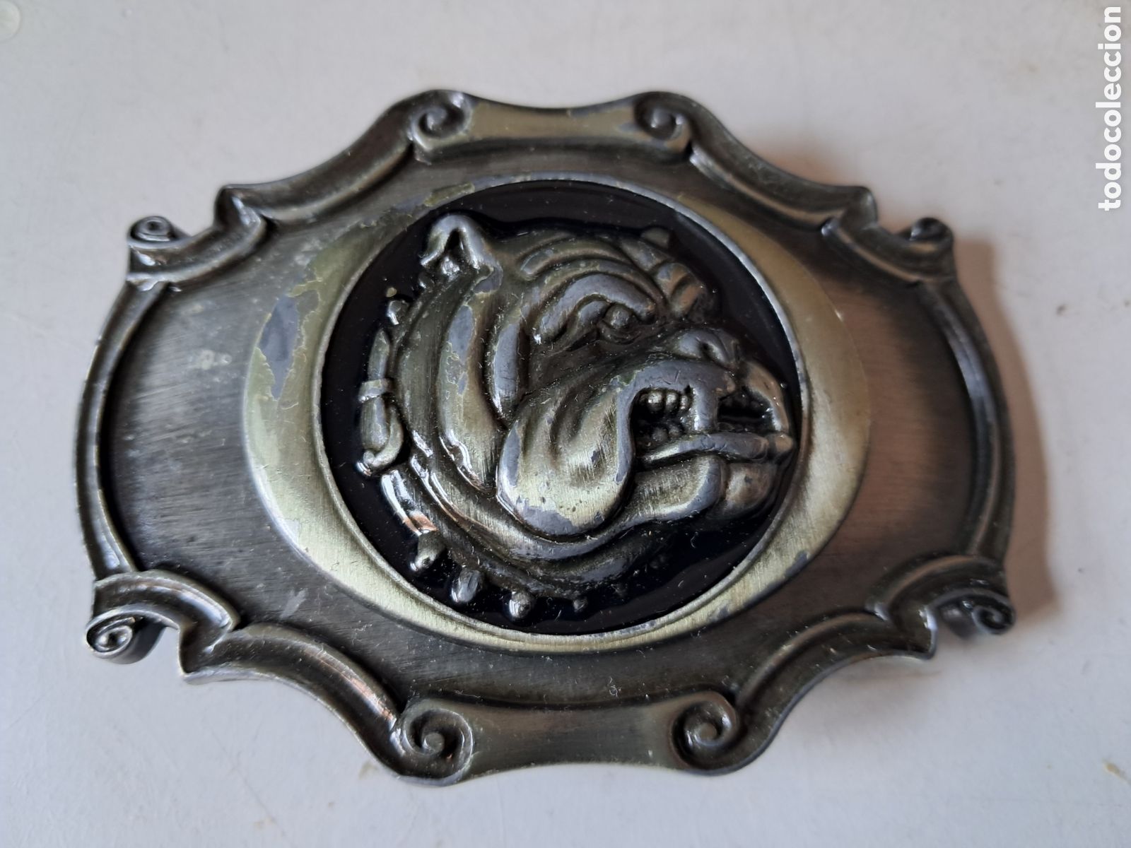 Vintage: HEBILLA CINTUR&Oacute;N BULLDOG - Foto 1