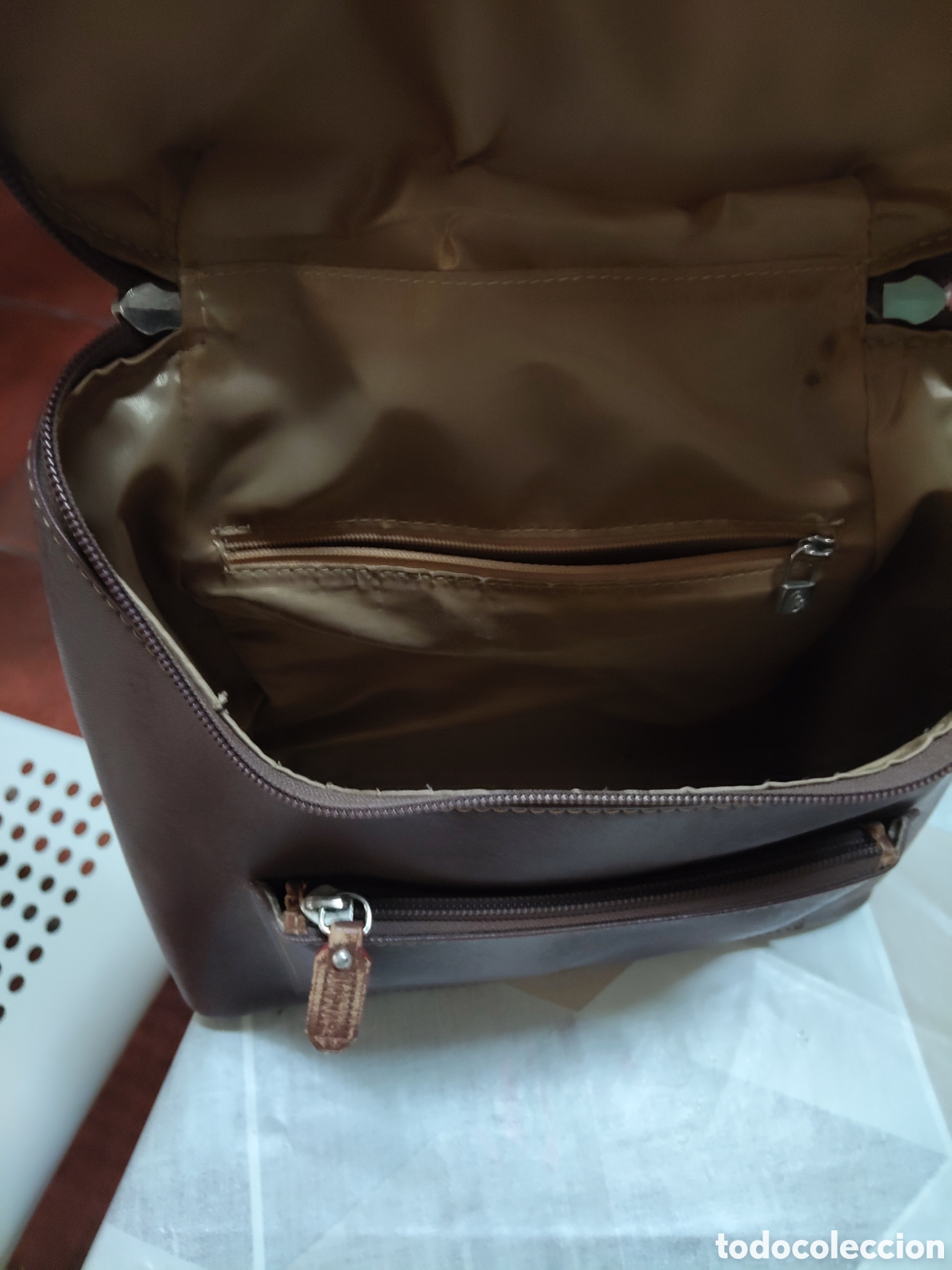 Vintage: Mochila de piel y lona - Foto 3