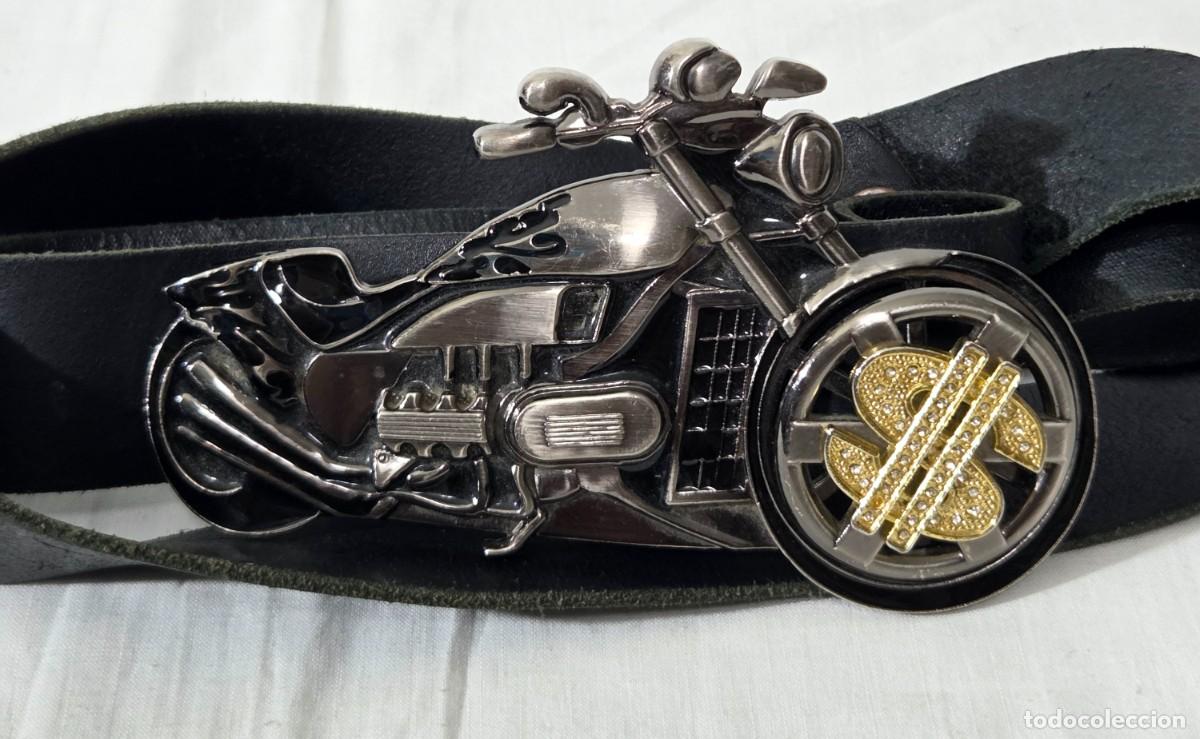 Vintage: Cintur&oacute;n de cuero con Hebilla de moto Chooper - Foto 2
