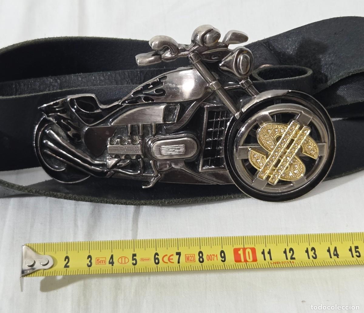 Vintage: Cintur&oacute;n de cuero con Hebilla de moto Chooper - Foto 3