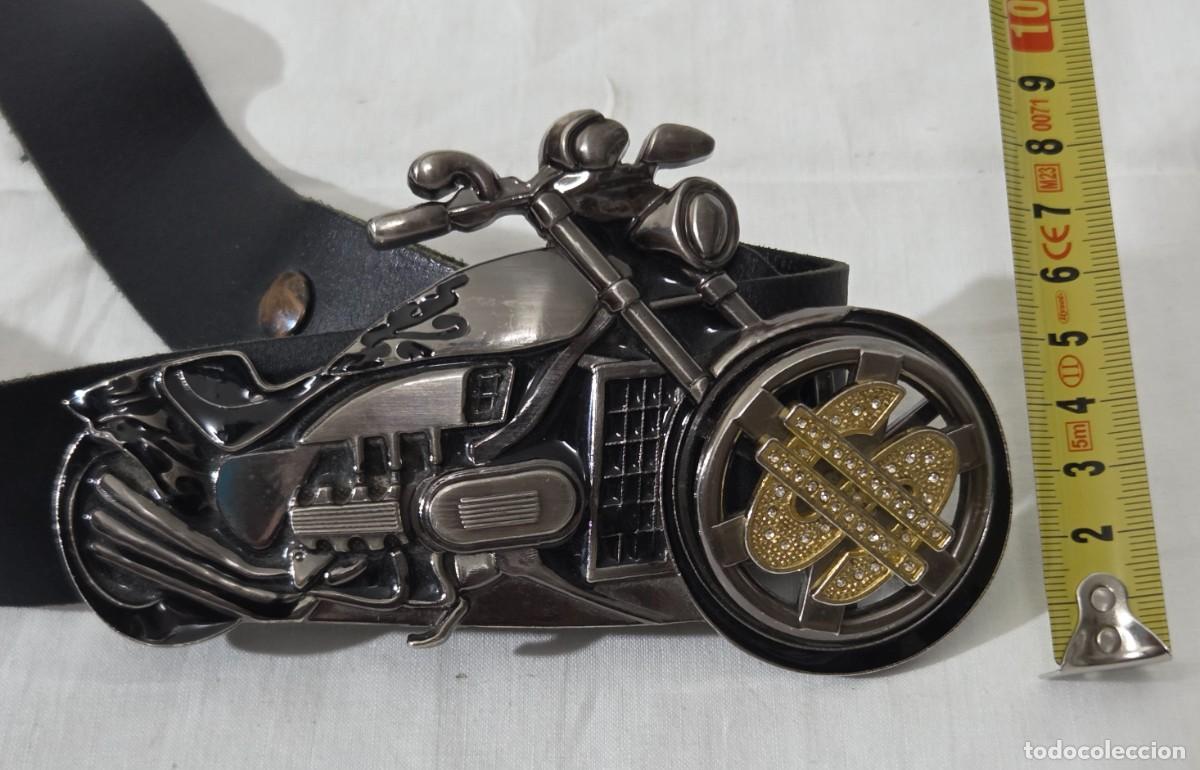 Vintage: Cintur&oacute;n de cuero con Hebilla de moto Chooper - Foto 5