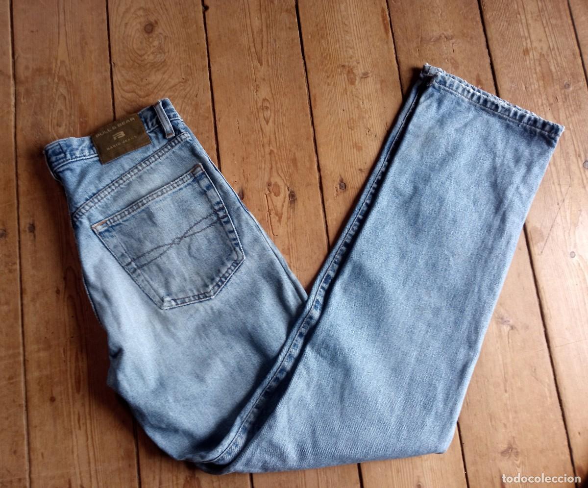 Vintage: Pantalones vaqueros jeans Basic. Pull & Bear. Cl&aacute;sico azul desgastado. Talla 38 - Foto 1