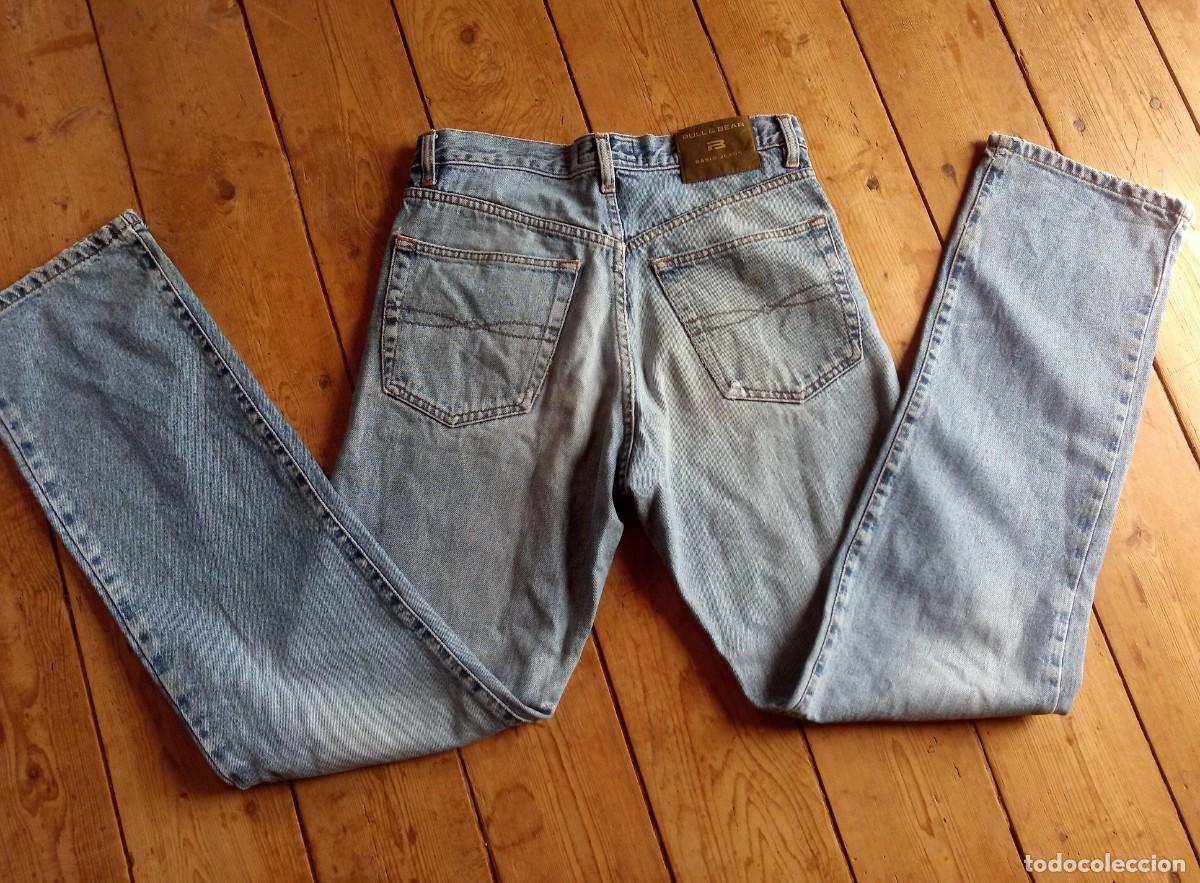 Vintage: Pantalones vaqueros jeans Basic. Pull & Bear. Cl&aacute;sico azul desgastado. Talla 38 - Foto 2